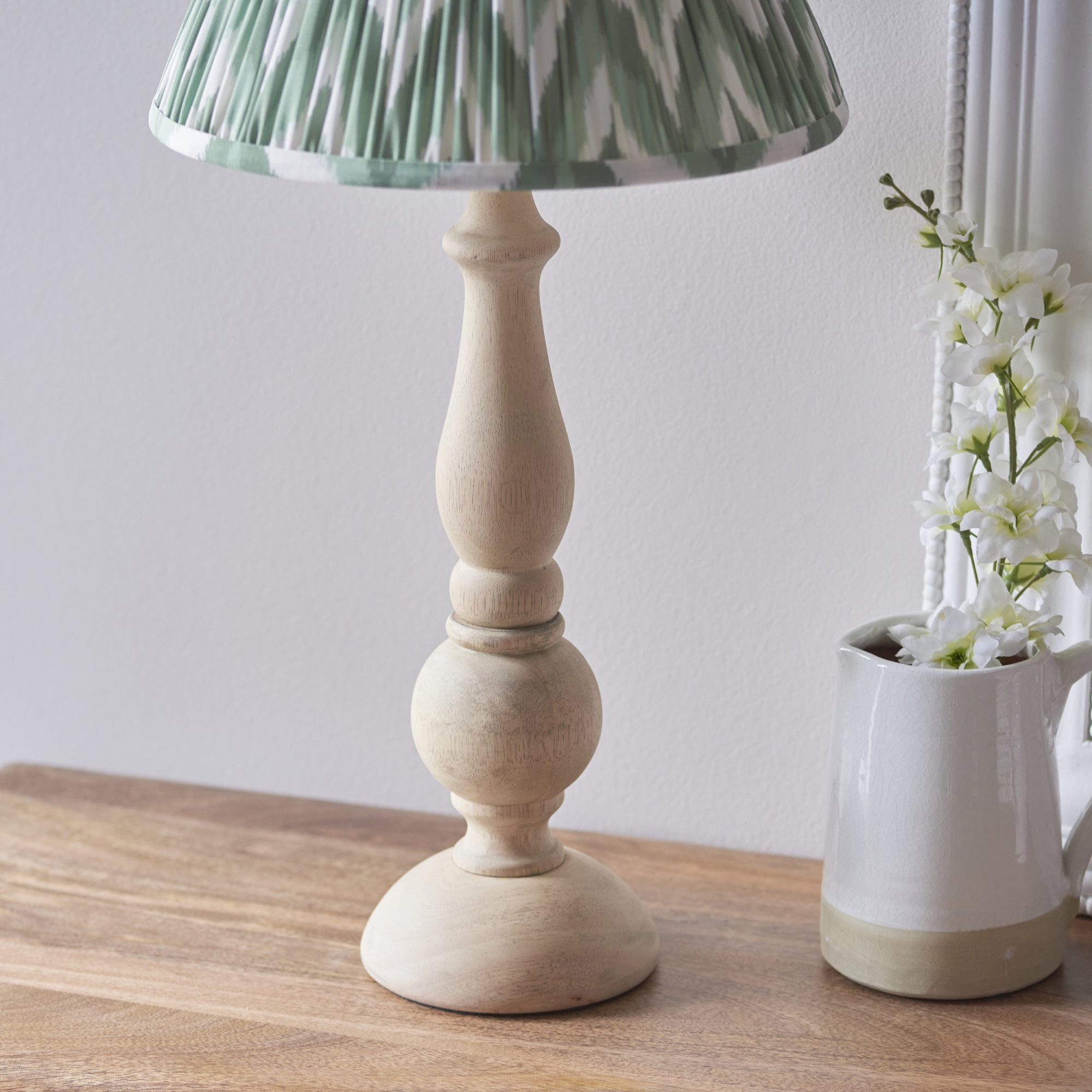 Endon Hidcote Table Lamp & Zigzag 30cm Cotswold Green Shade
