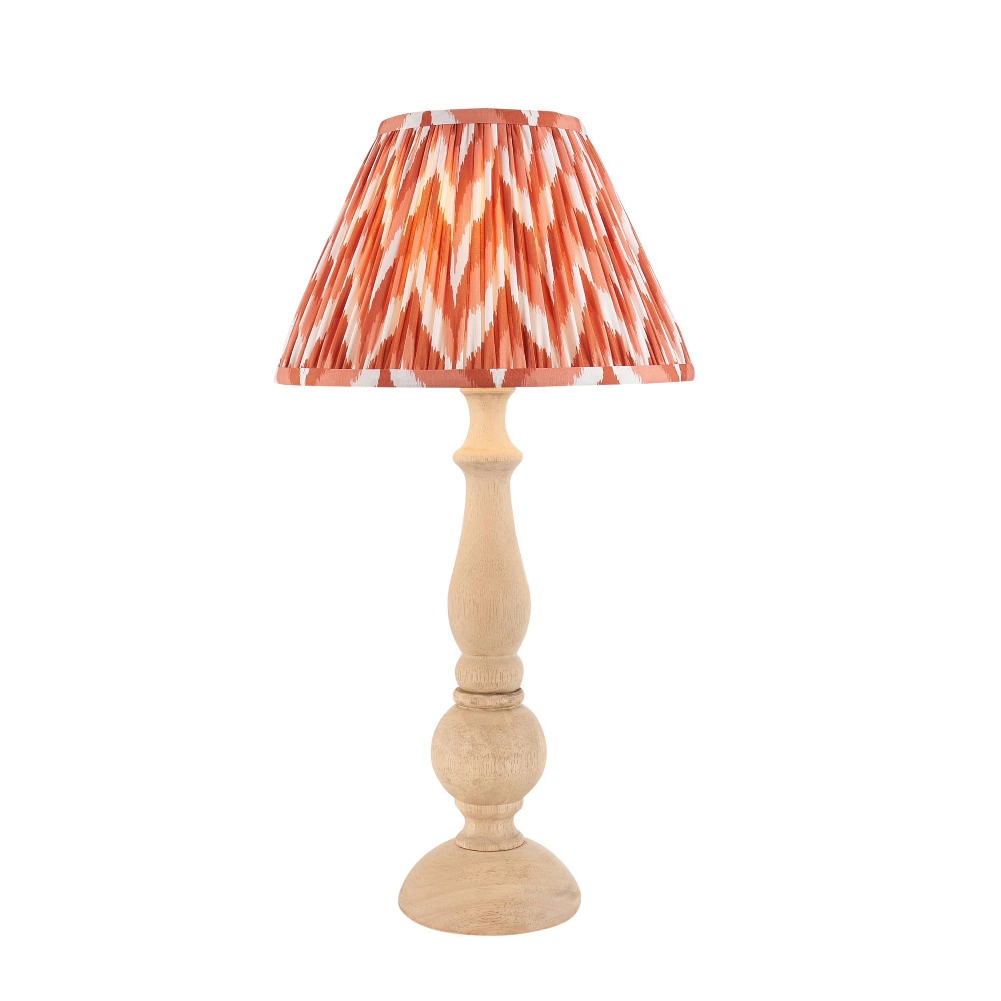 Endon Hidcote Table Lamp & Zigzag 30cm Apricot Orange Shade
