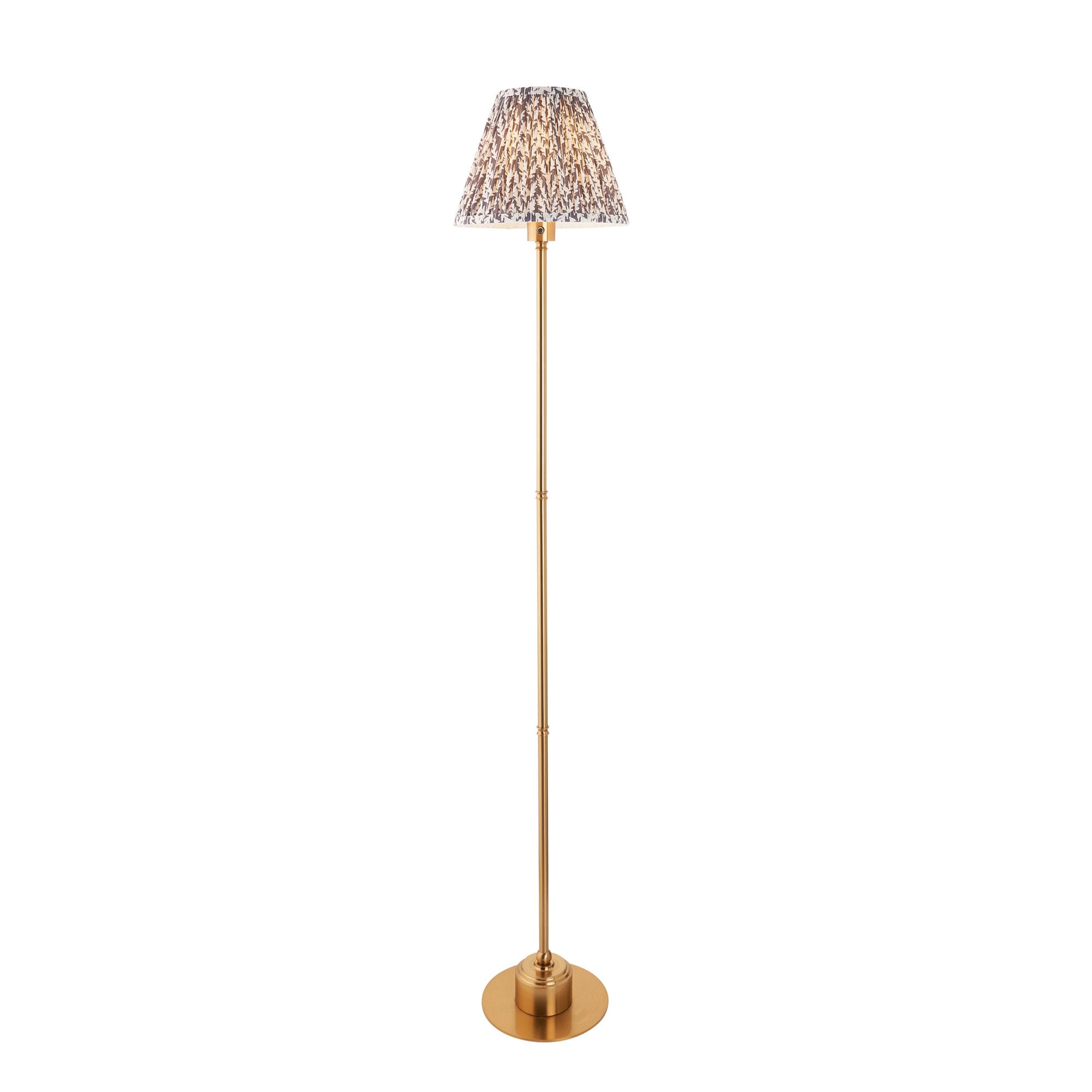 Endon Burley Rechargeable Table Lamp & Leaf 25cm Pearl Grey Shade