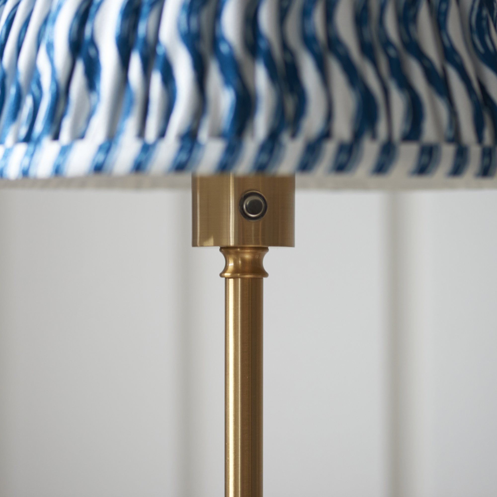 Endon Burley Rechargeable Floor Lamp & Ripple 25cm Marlin Blue Shade
