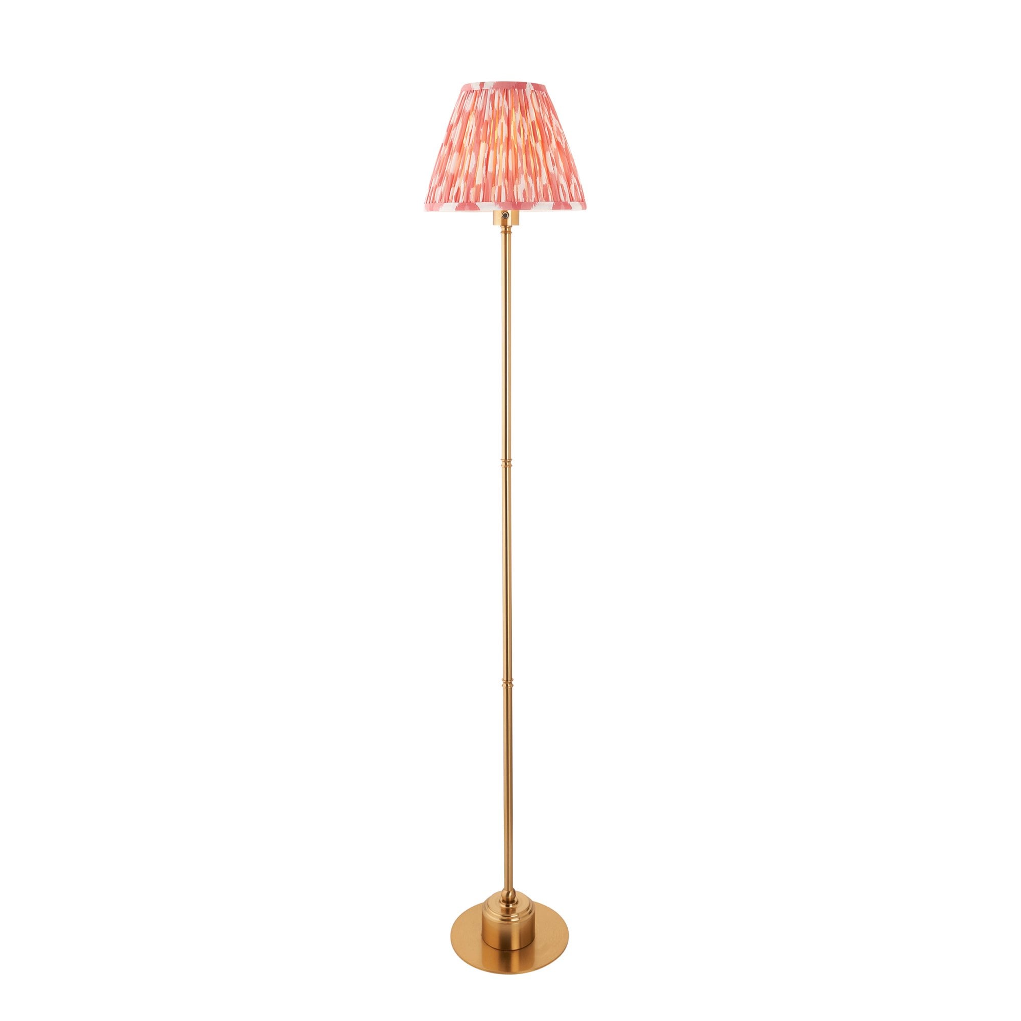 Endon Burley Rechargeable Table Lamp & Ikat 25cm Coral Pink Shade