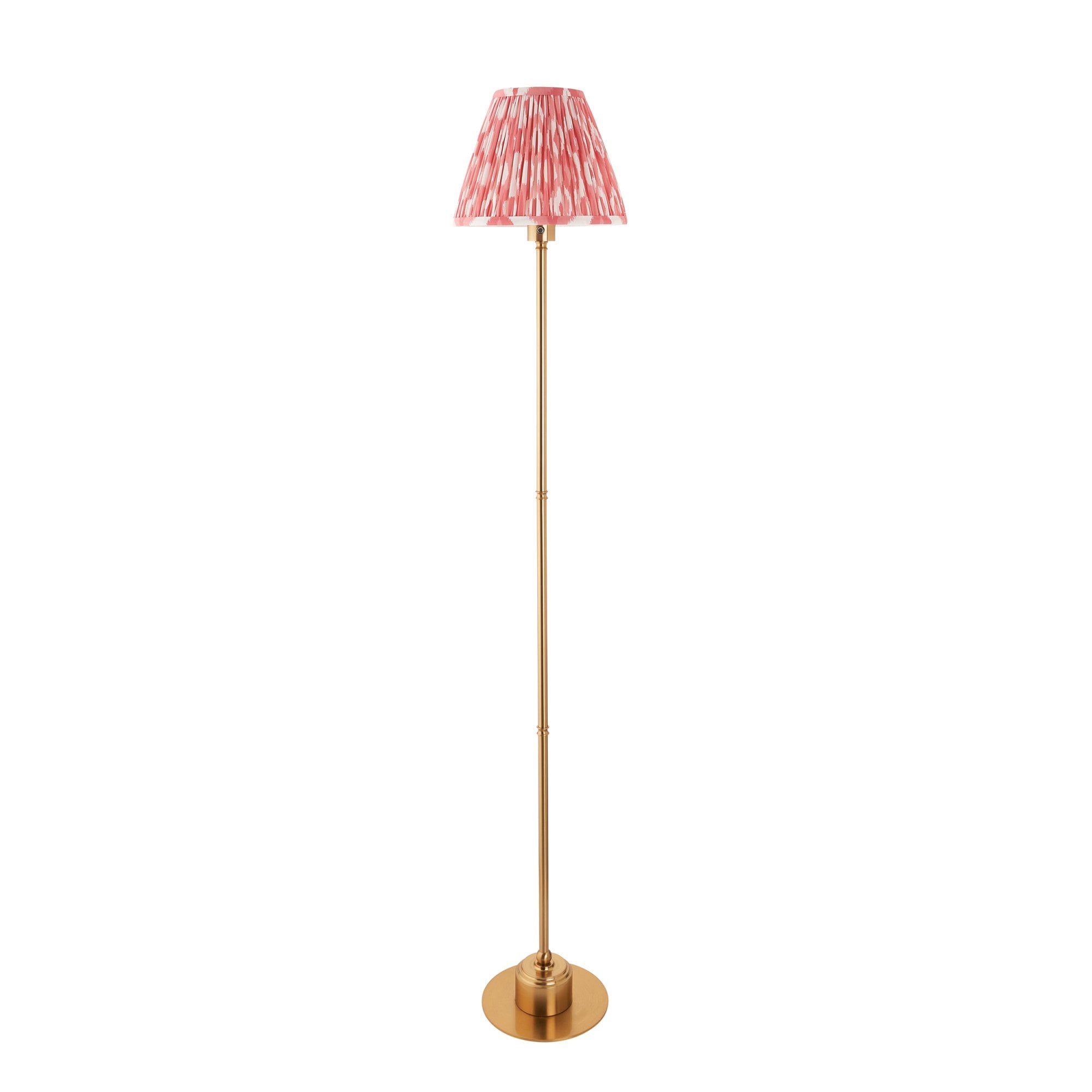 Endon Burley Rechargeable Table Lamp & Ikat 25cm Coral Pink Shade