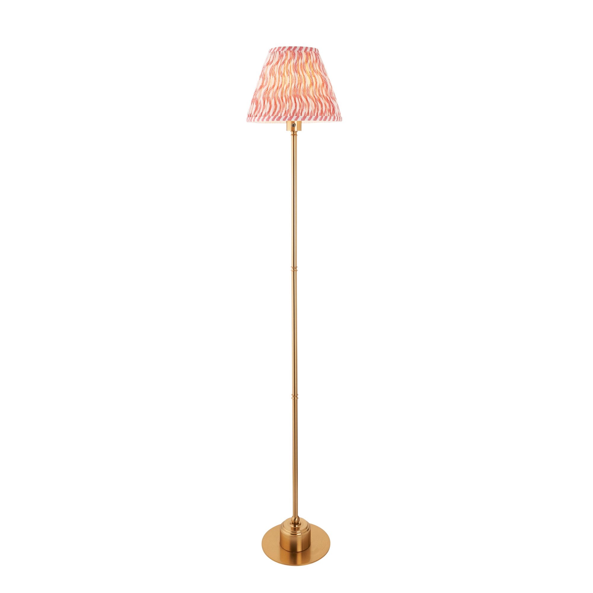 Endon Burley Rechargeable Table Lamp & Ripple 25cm Coral Pink Shade