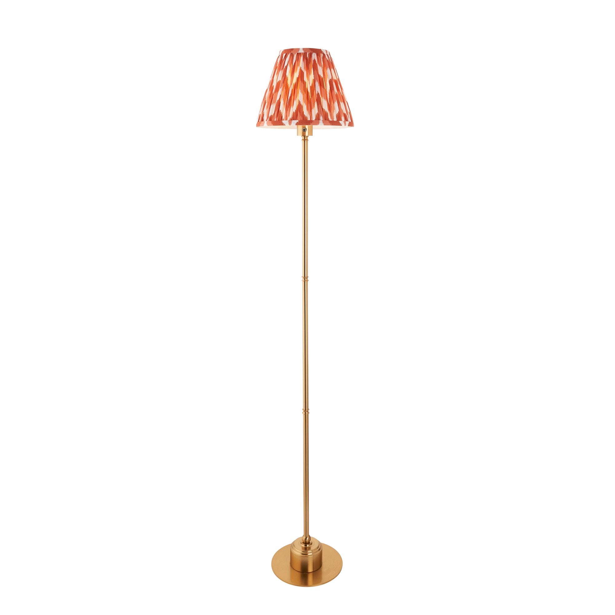 Endon Burley Rechargeable Table Lamp & Zigzag 25cm Apricot Orange Shade