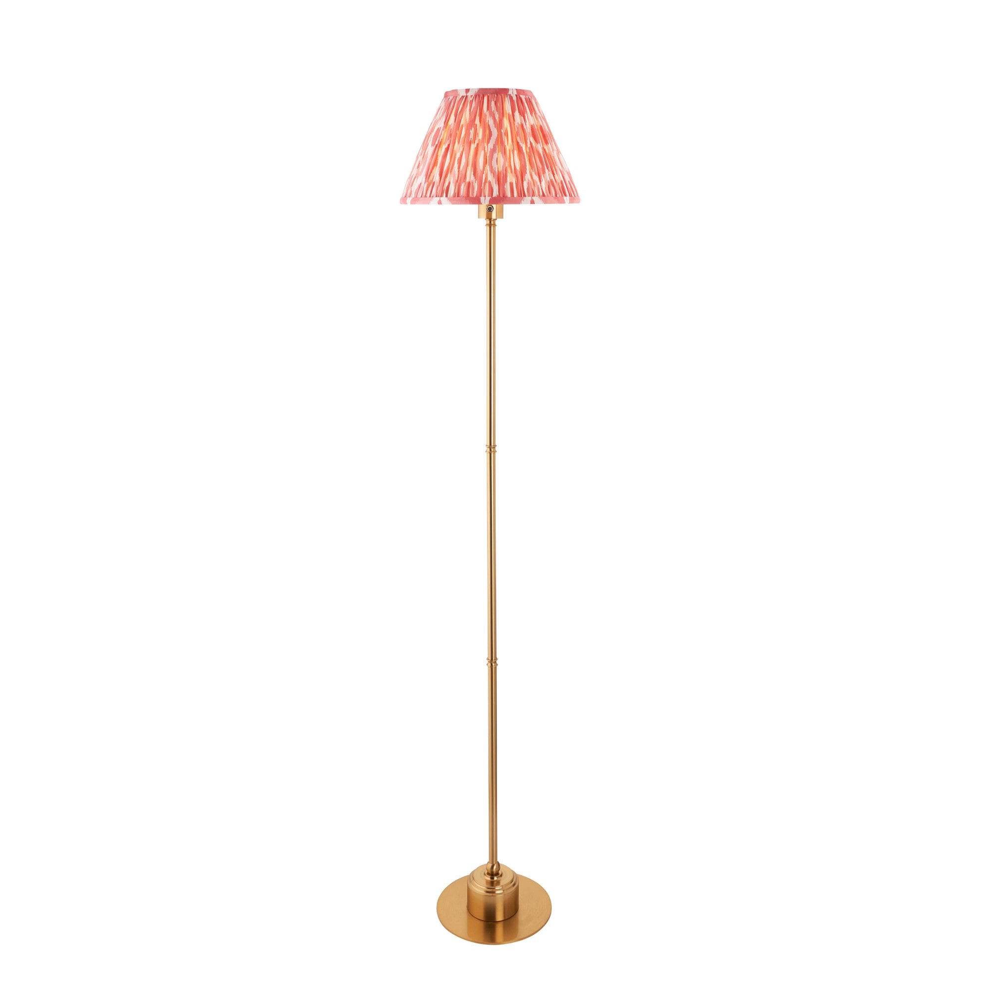 Endon Burley Rechargeable Table Lamp & Ikat 30cm Coral Pink Shade