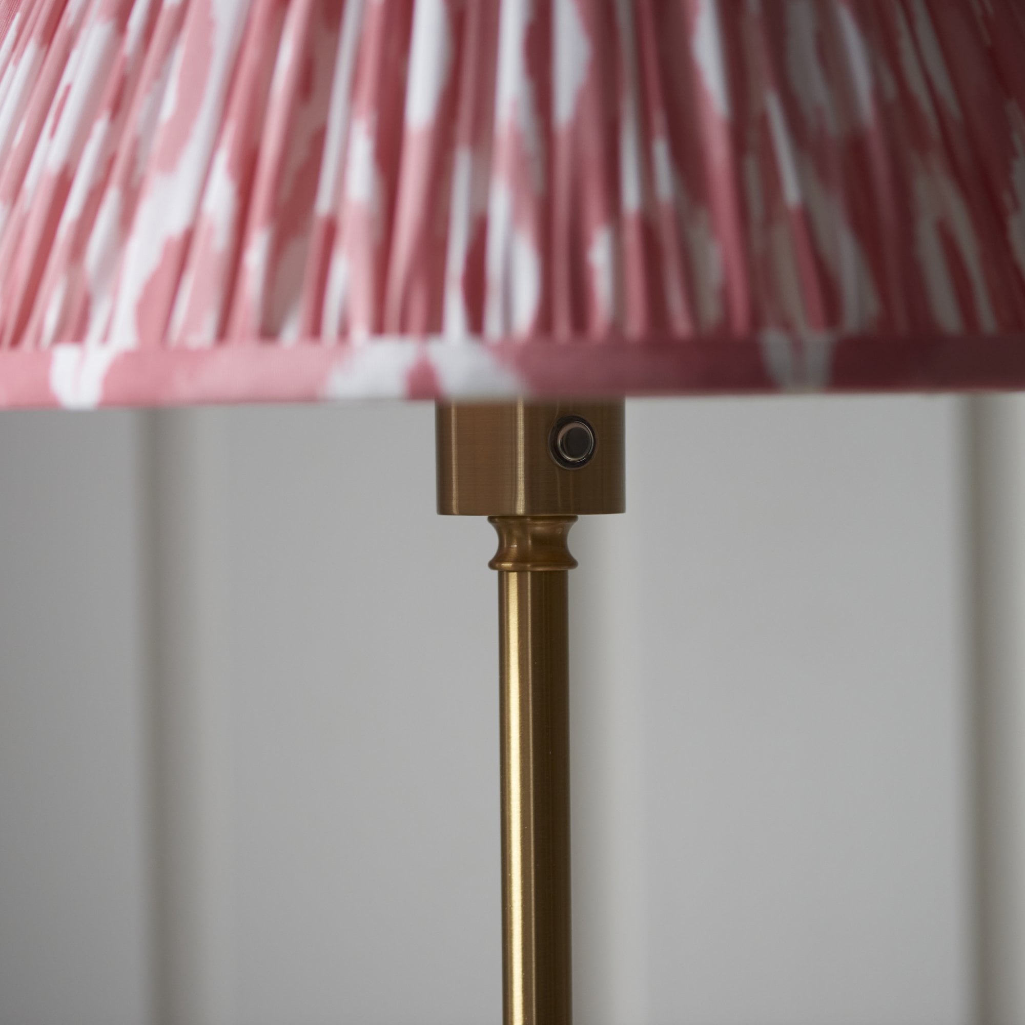 Endon Burley Rechargeable Table Lamp & Ikat 30cm Coral Pink Shade