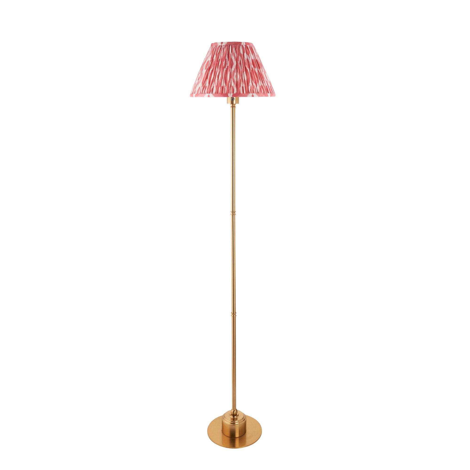 Endon Burley Rechargeable Table Lamp & Ikat 30cm Coral Pink Shade