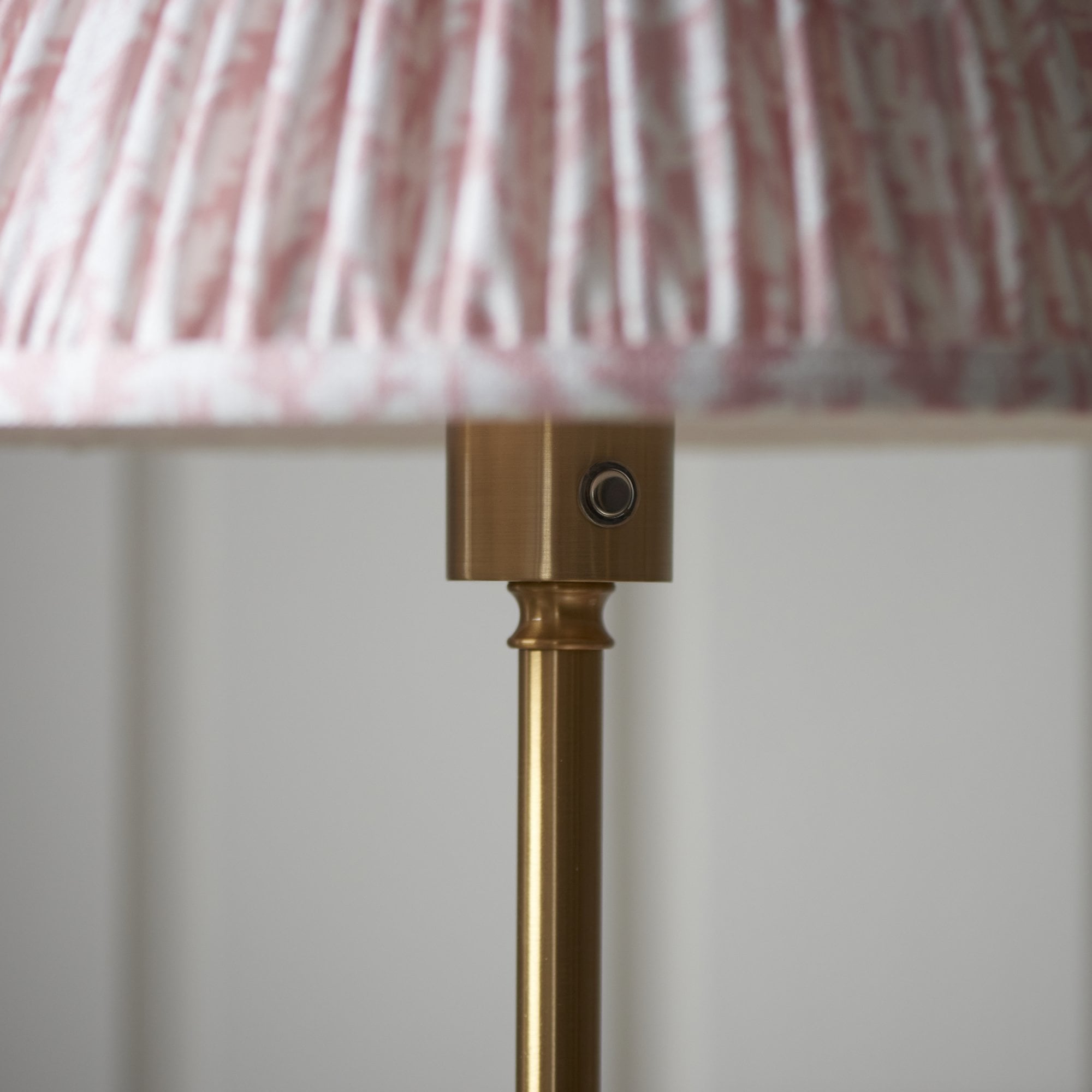 Endon Burley Rechargeable Floor Lamp & Leaf 30cm Peachy Keen Shade