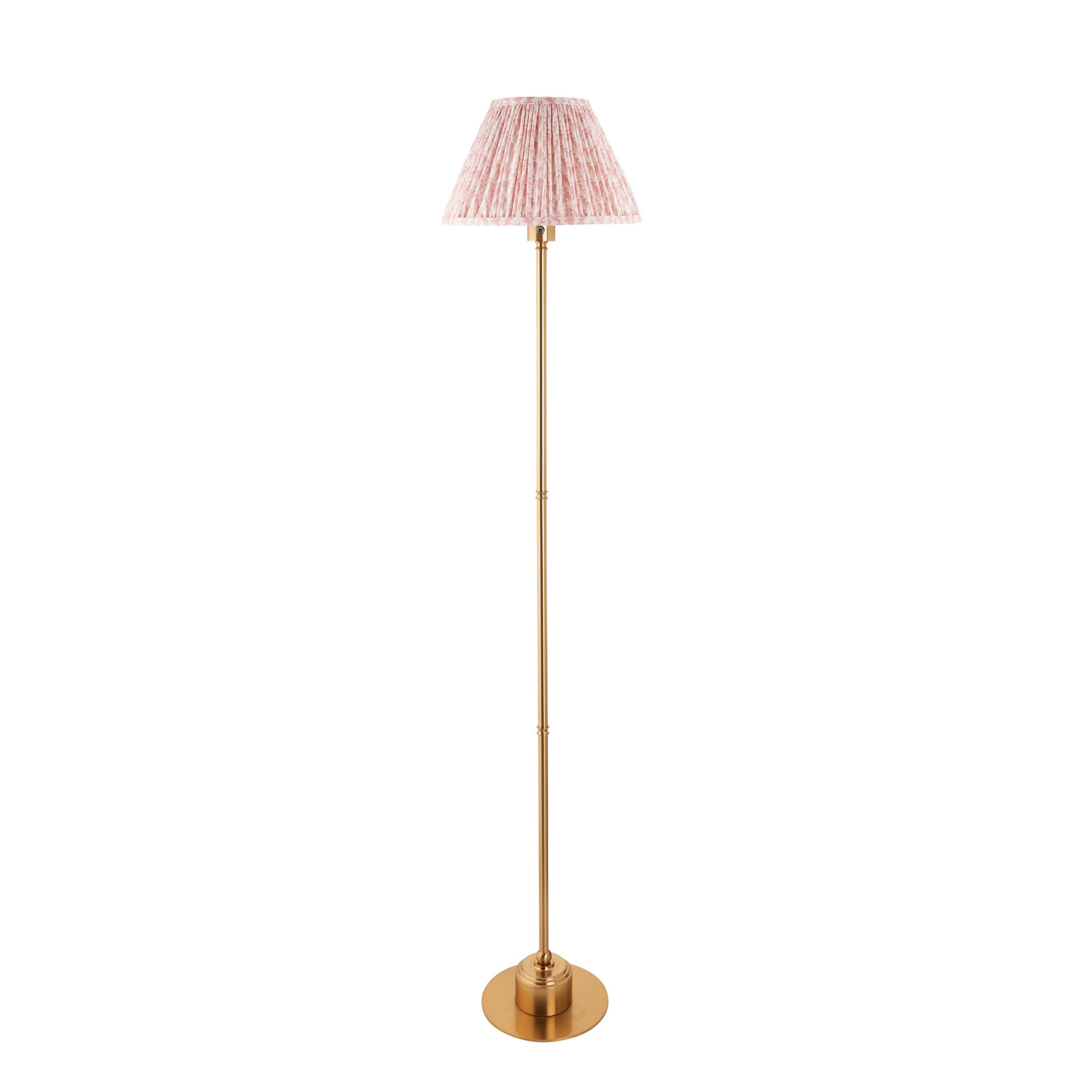 Endon Burley Rechargeable Floor Lamp & Leaf 30cm Peachy Keen Shade