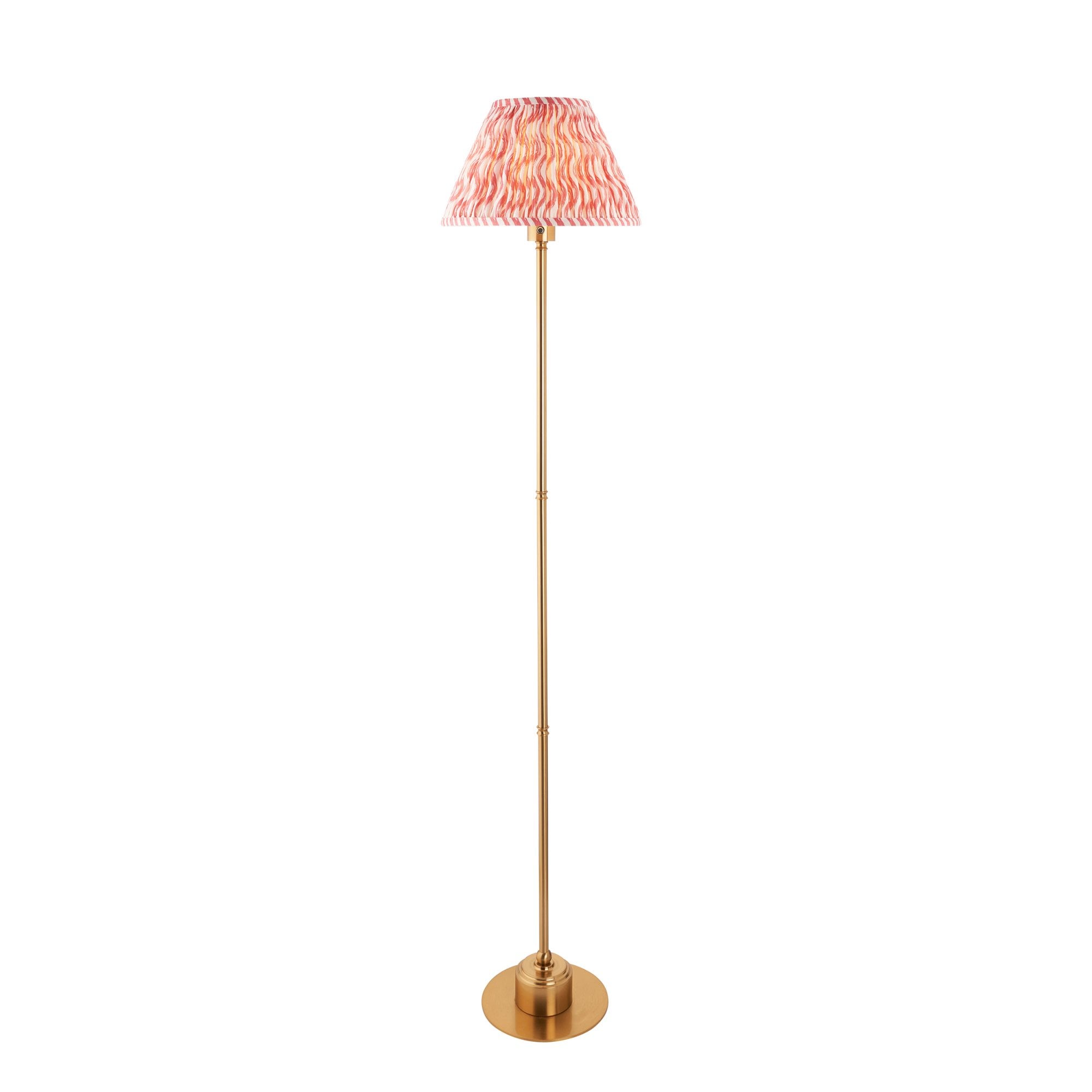 Endon Burley Rechargeable Table Lamp & Ripple 30cm Coral Pink Shade