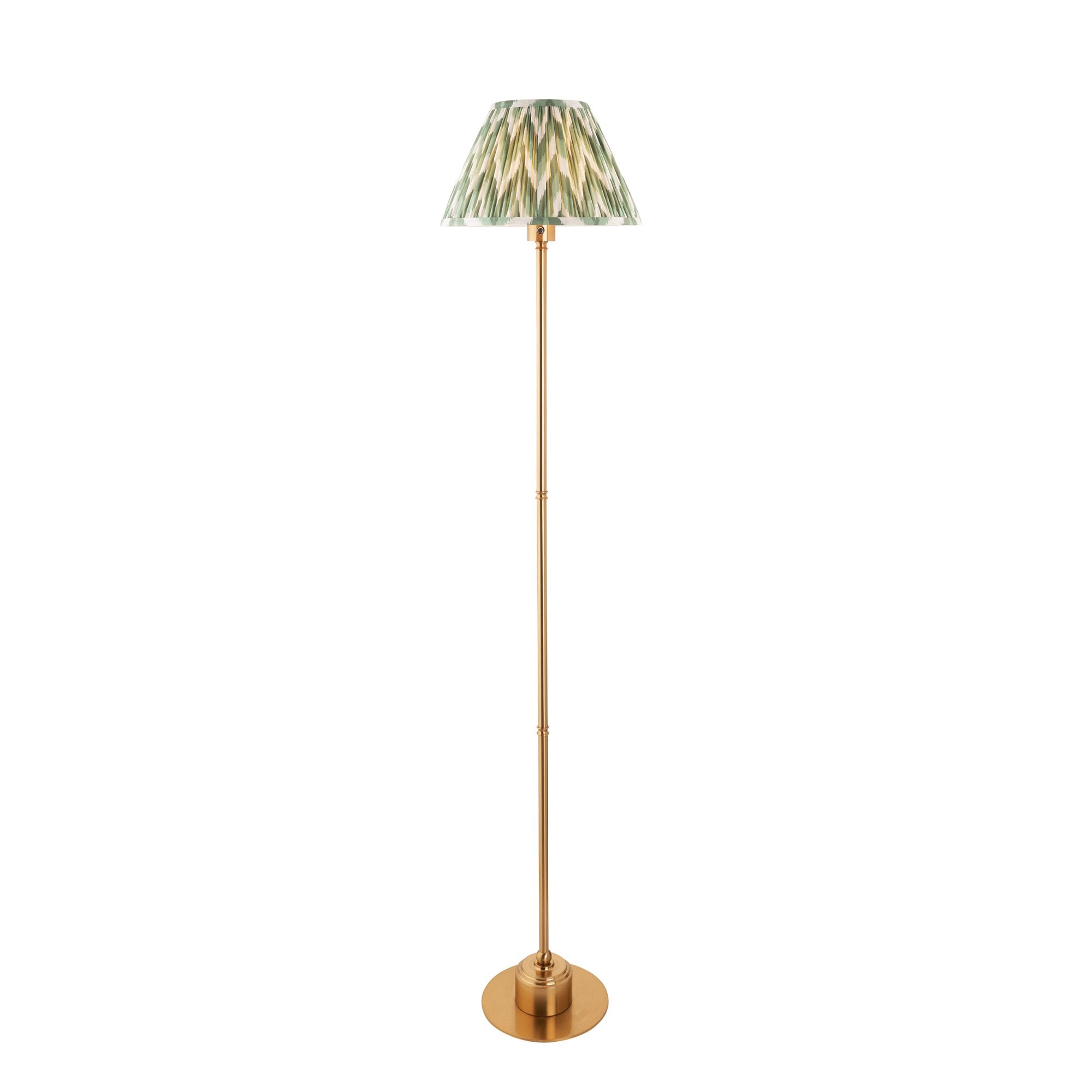 Endon Burley Rechargeable Table Lamp & Zigzag 30cm Cotswold Green Shade