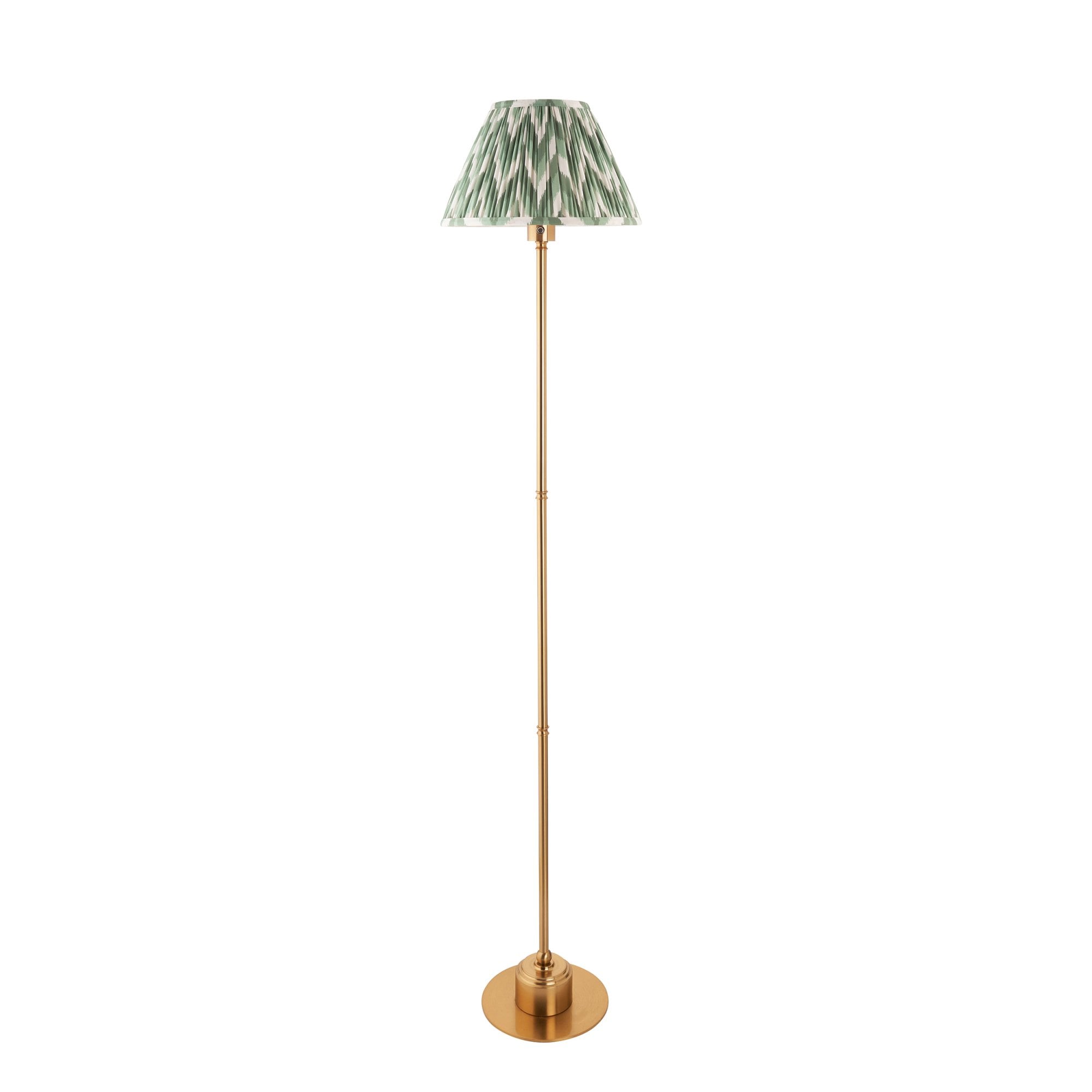 Endon Burley Rechargeable Table Lamp & Zigzag 30cm Cotswold Green Shade