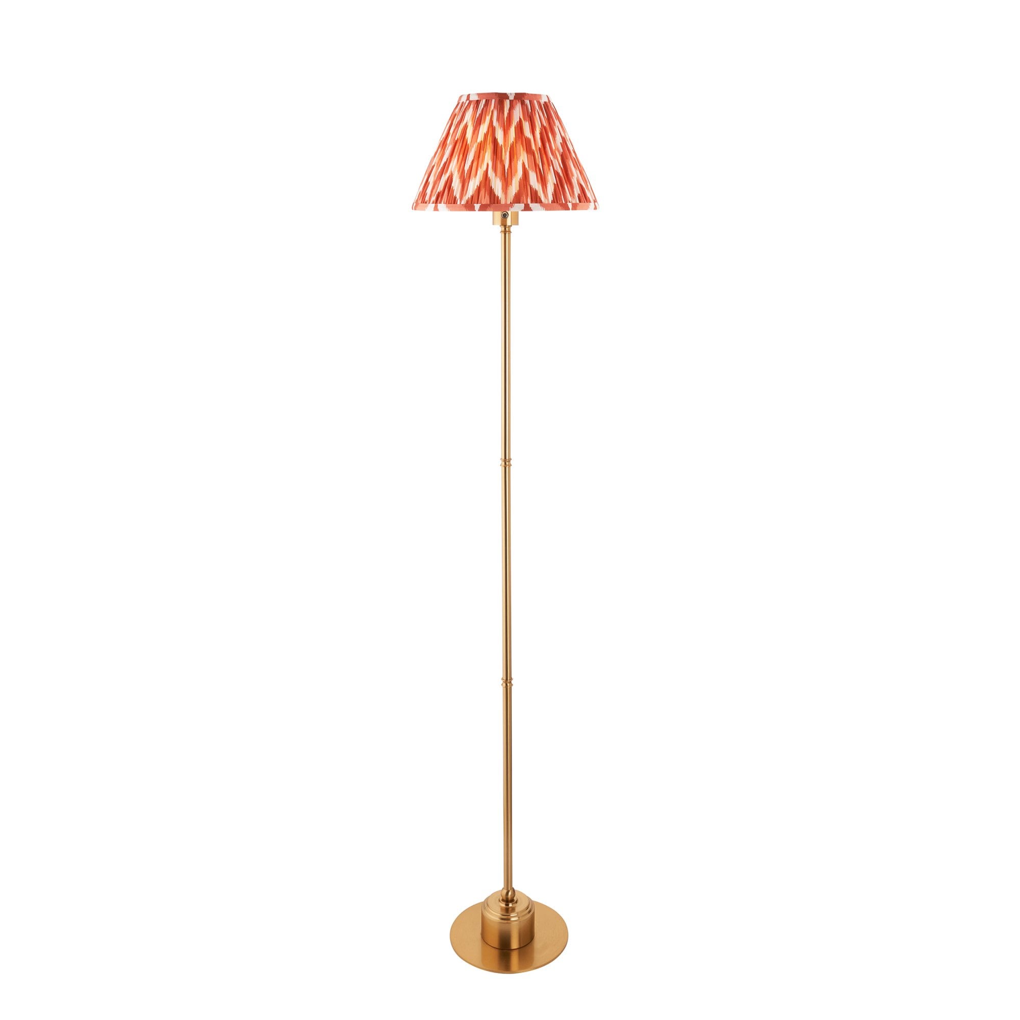 Endon Burley Rechargeable Table Lamp & Zigzag 30cm Apricot Orange Shade