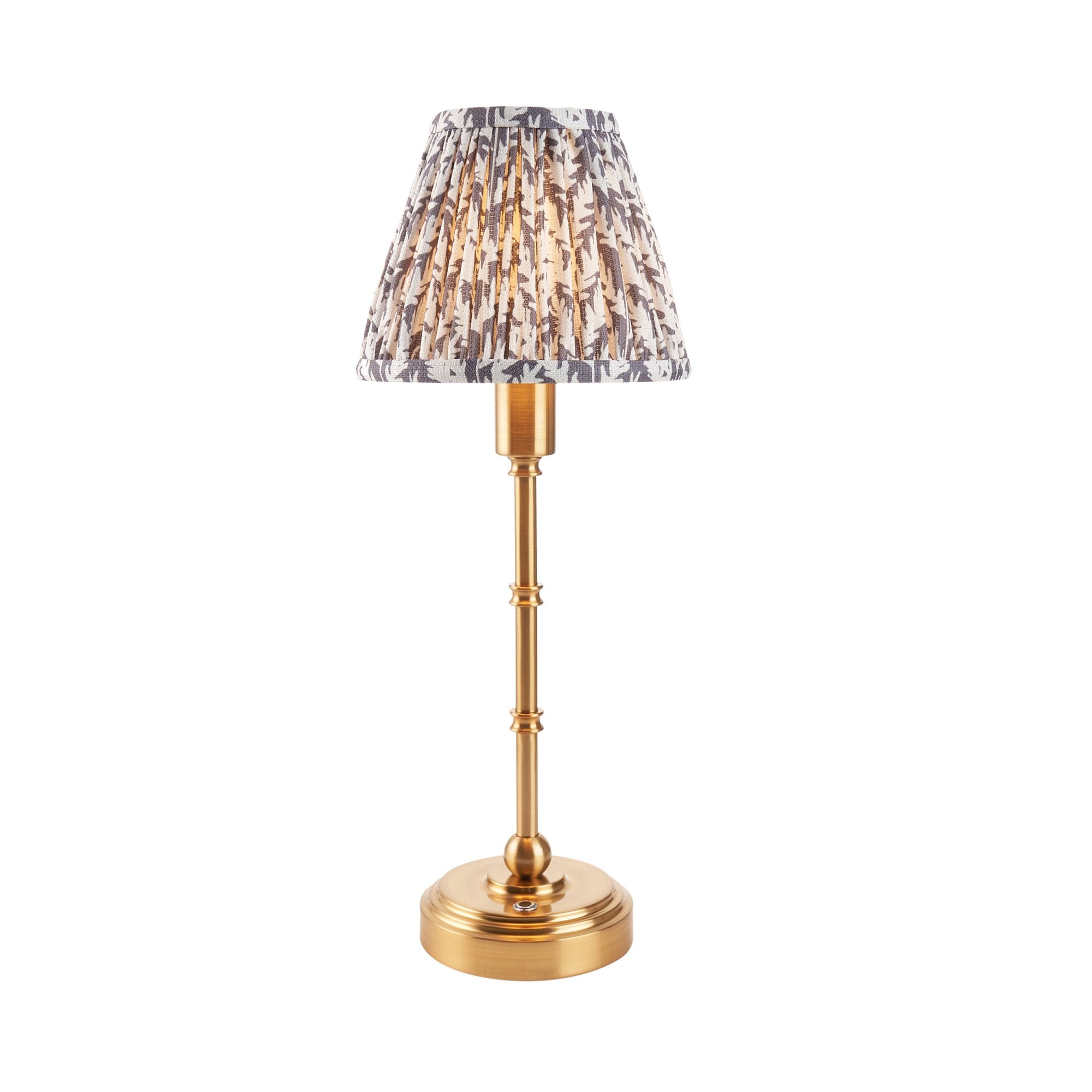 Endon Burley Rechargeable Table Lamp & Leaf 16cm Pearl Grey Shade