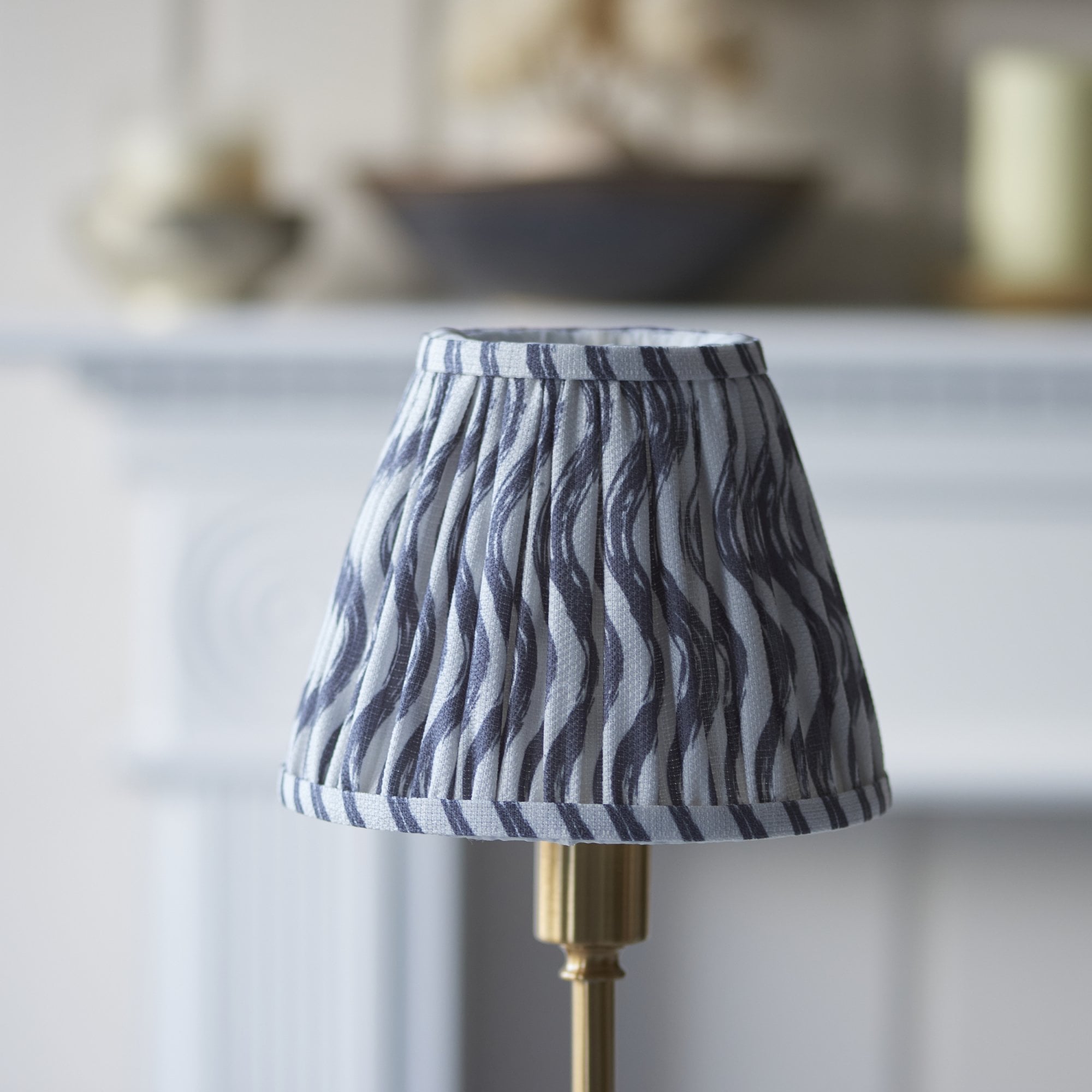 Endon Burley Rechargeable Table Lamp & Ripple 16cm Pearl Grey Shade