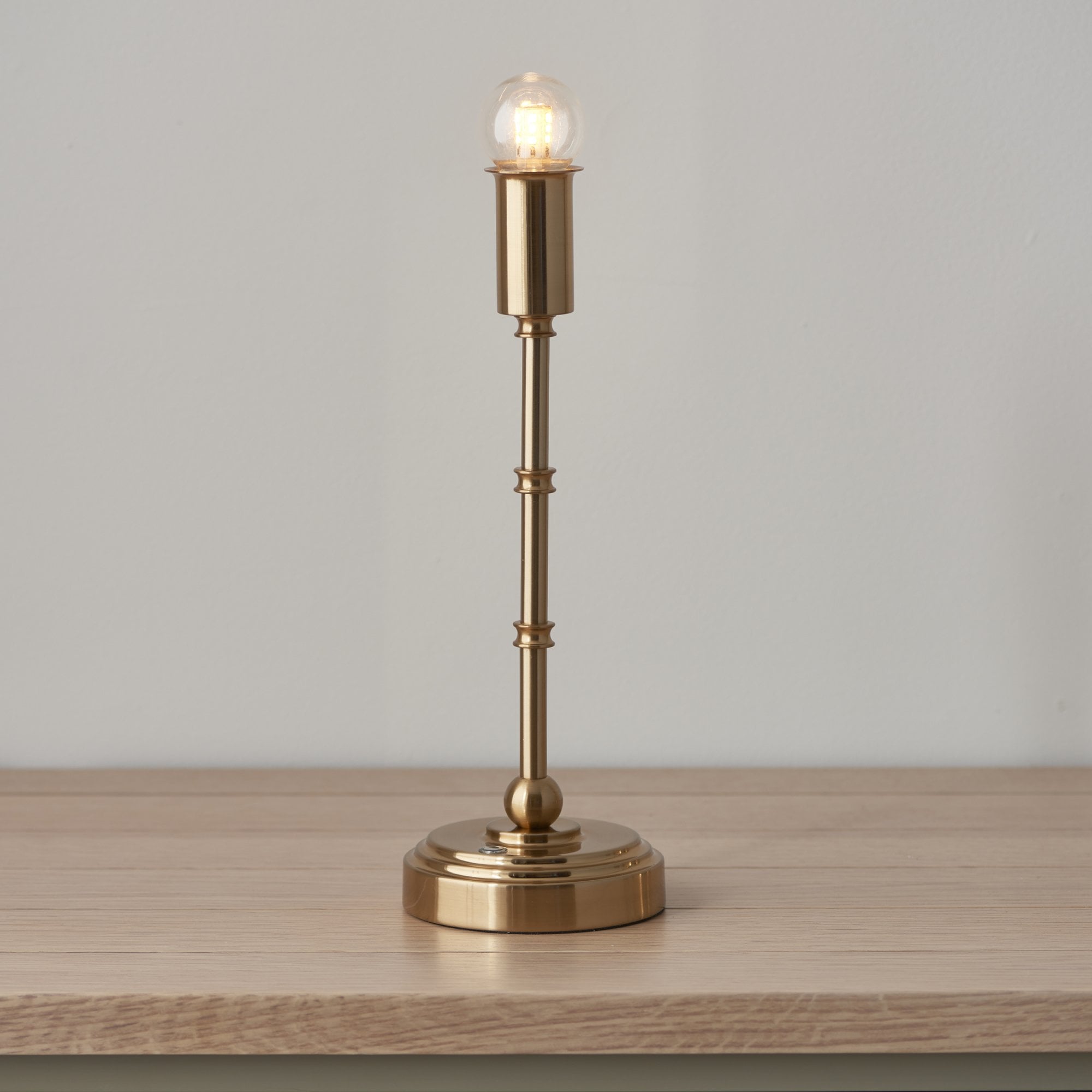 Endon Burley Rechargeable Table Lamp & Ikat 16cm Neutral Shade