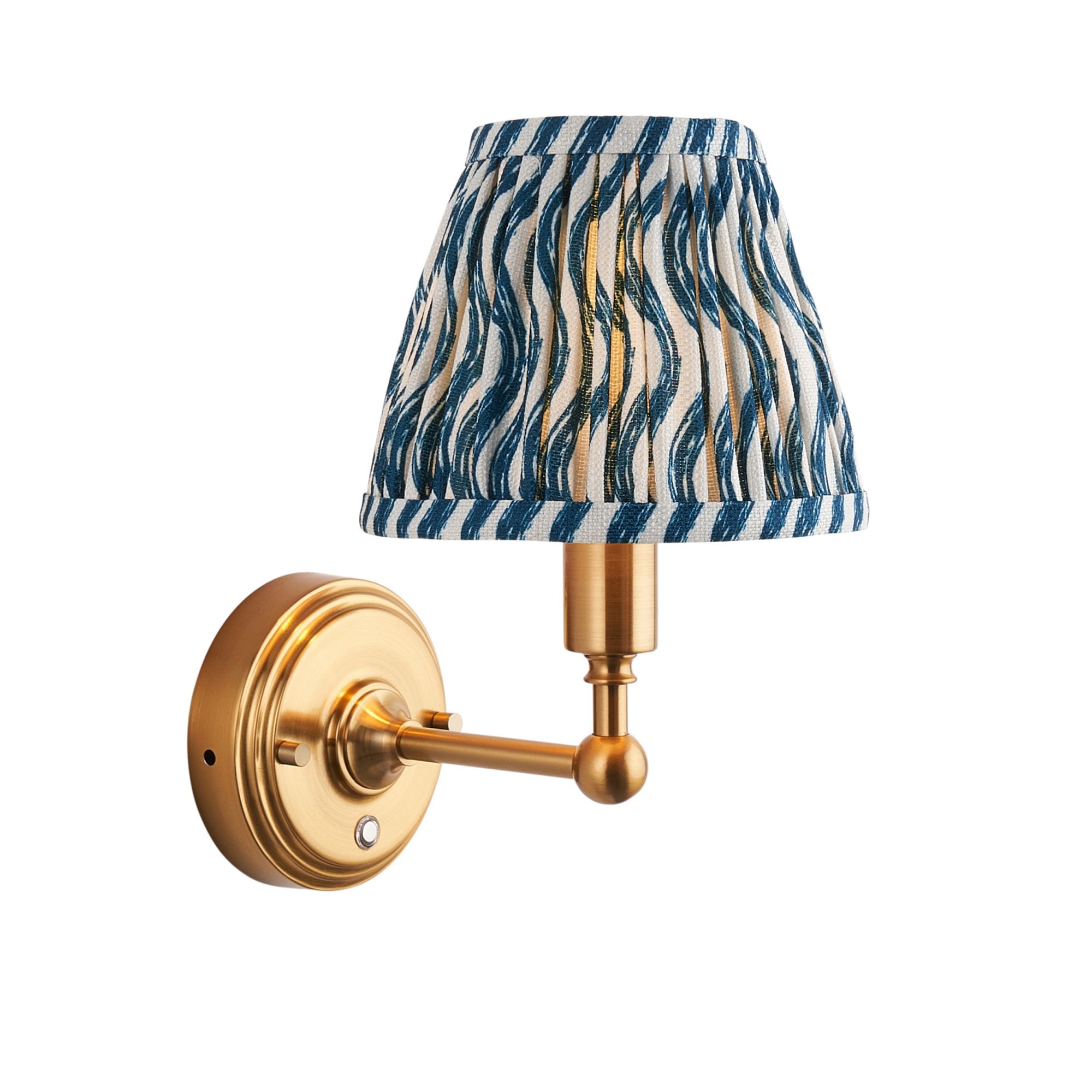 Endon Burley Rechargeable Wall Light & Ripple 16cm Marlin Blue Shade