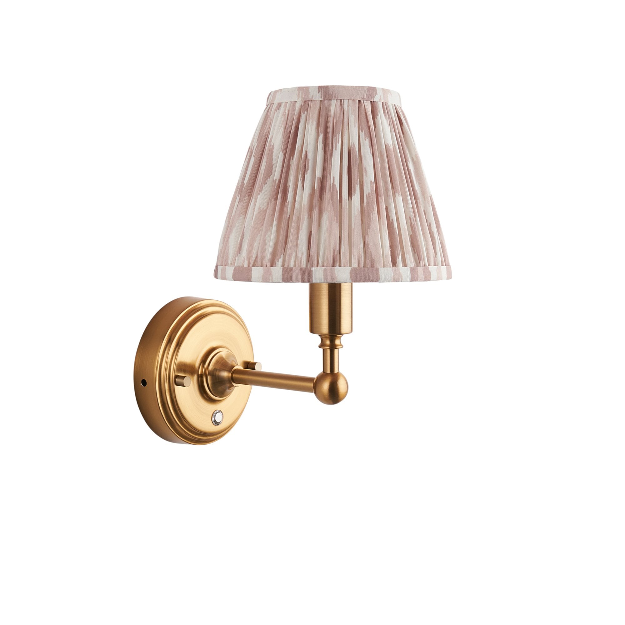 Endon Burley Rechargeable Wall Light & Ikat 16cm Neutral Shade