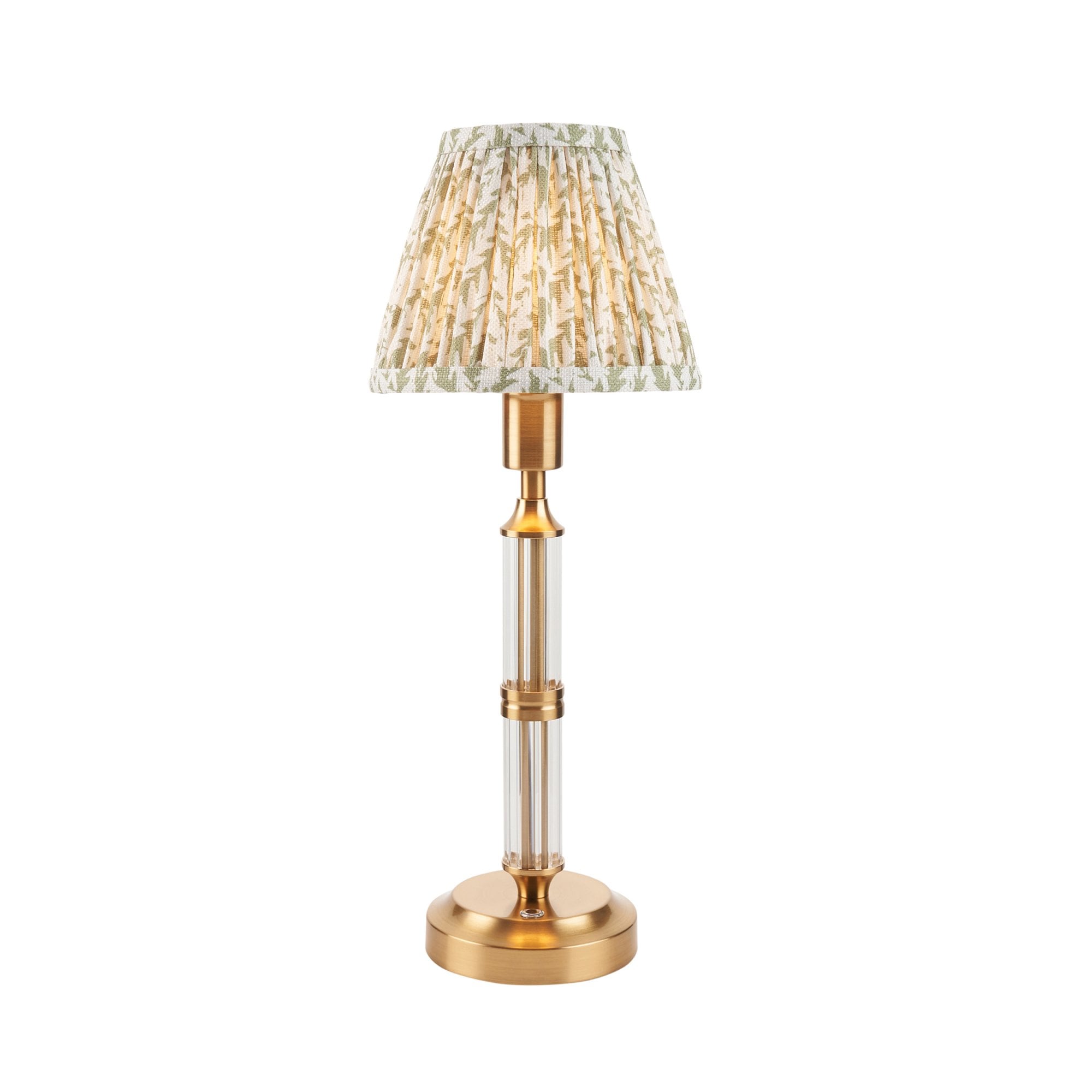 Endon Morton Rechargeable Table Lamp & Leaf 16cm Herb Garden Green Shade