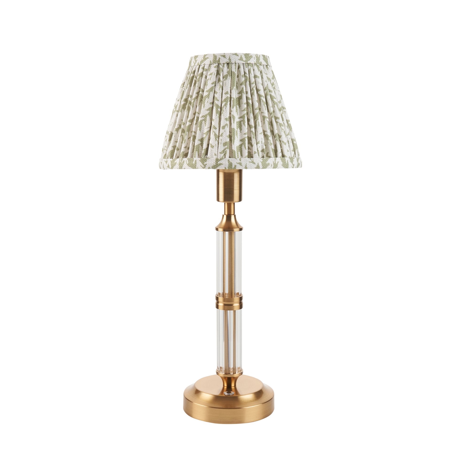 Endon Morton Rechargeable Table Lamp & Leaf 16cm Herb Garden Green Shade