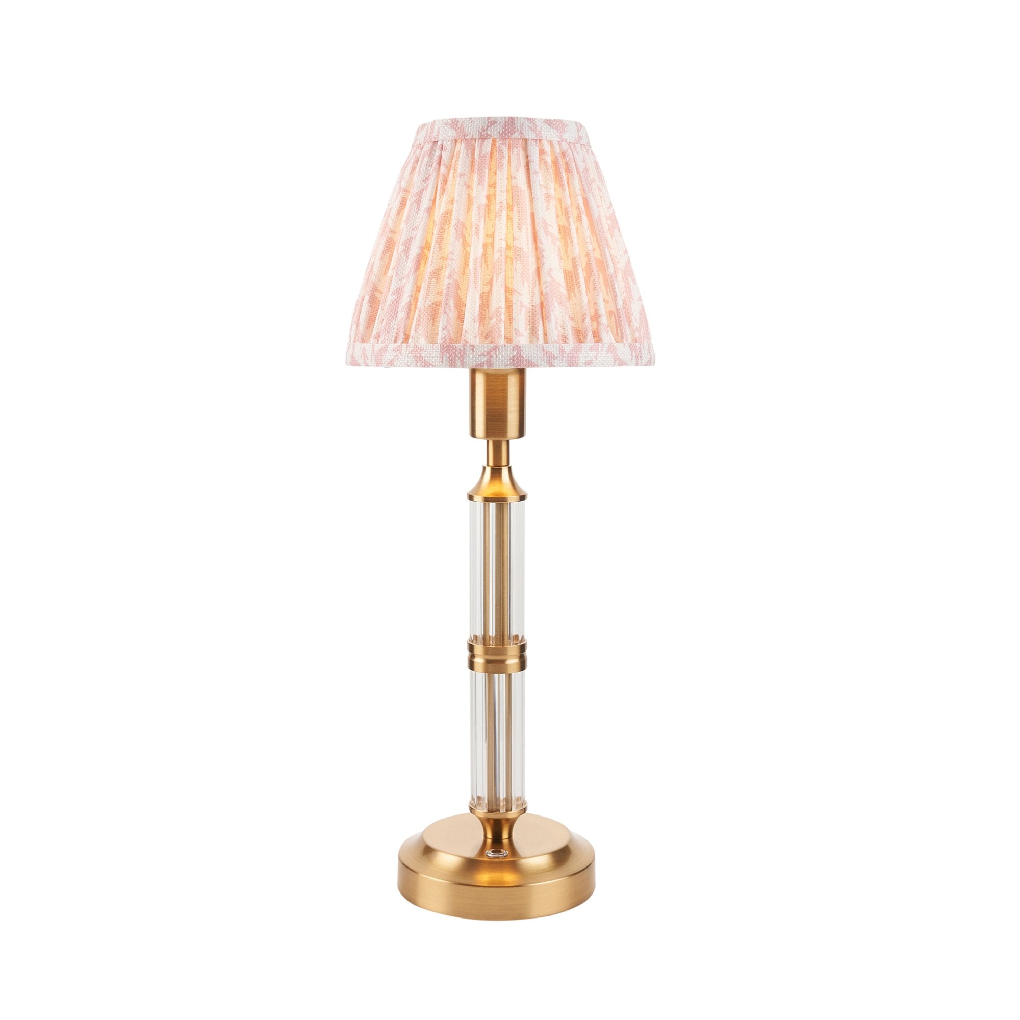 Endon Morton Rechargeable Table Lamp & Leaf 16cm Peachy Keen Shade