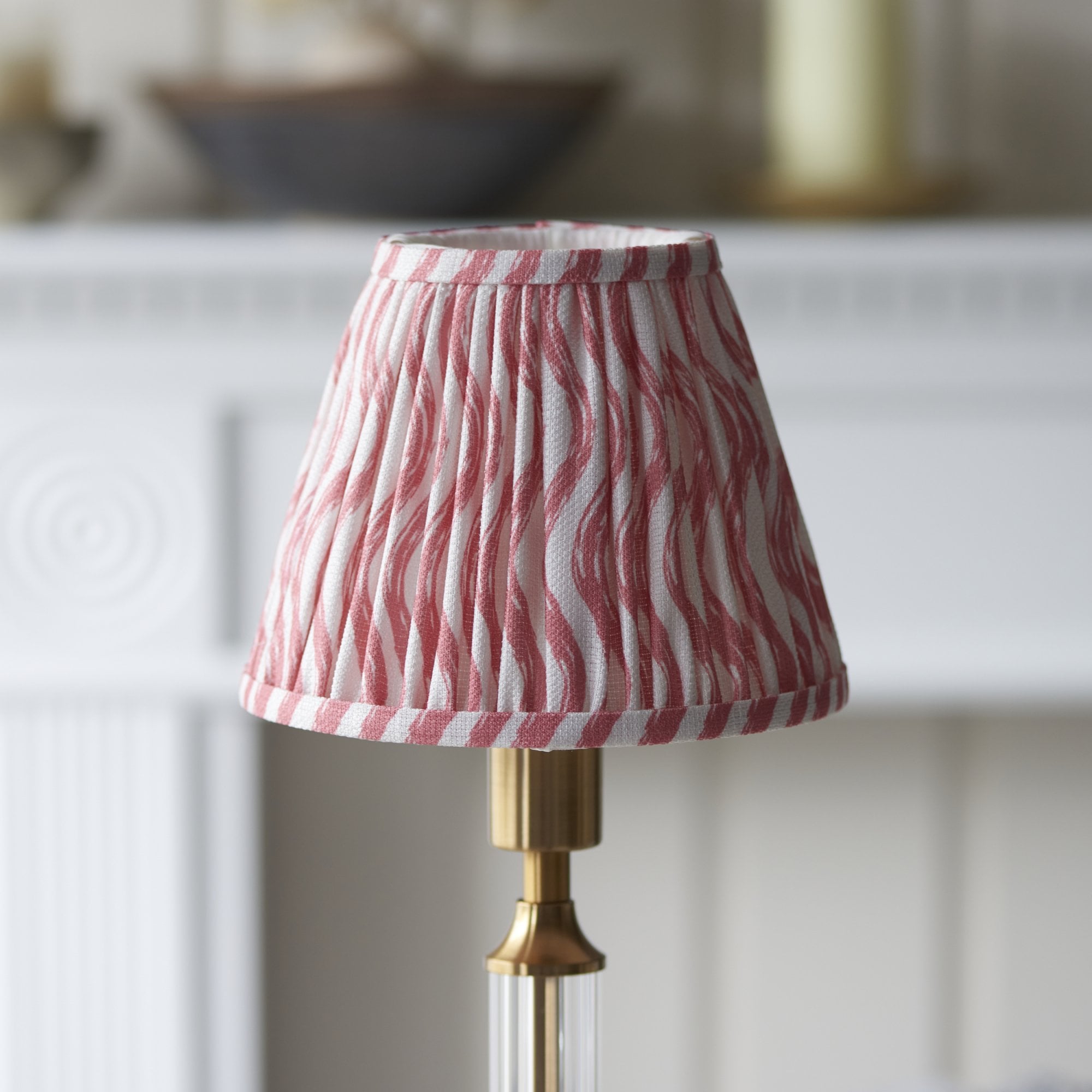 Endon Morton Rechargeable Table Lamp & Ripple 16cm Coral Pink Shade