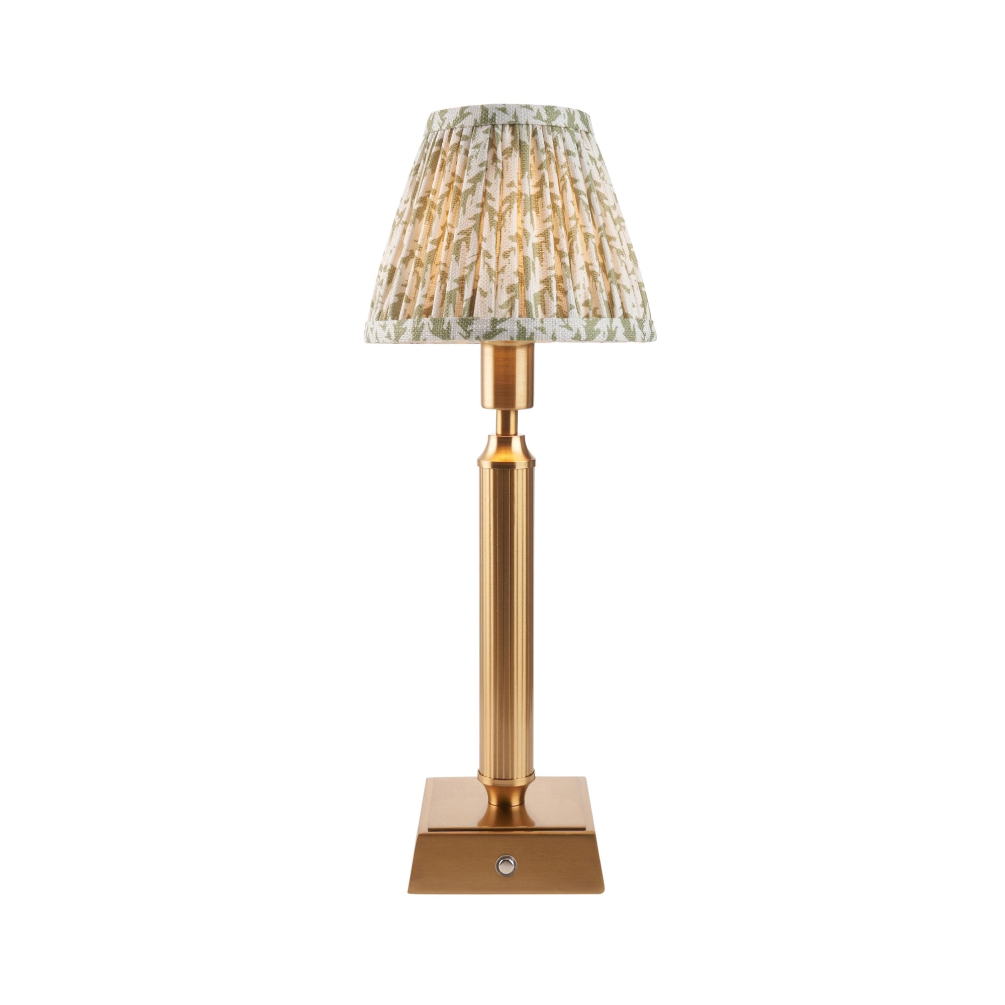 Endon Trobridge Rechargeable Table Lamp & Leaf 16cm Herb Garden Green Shade