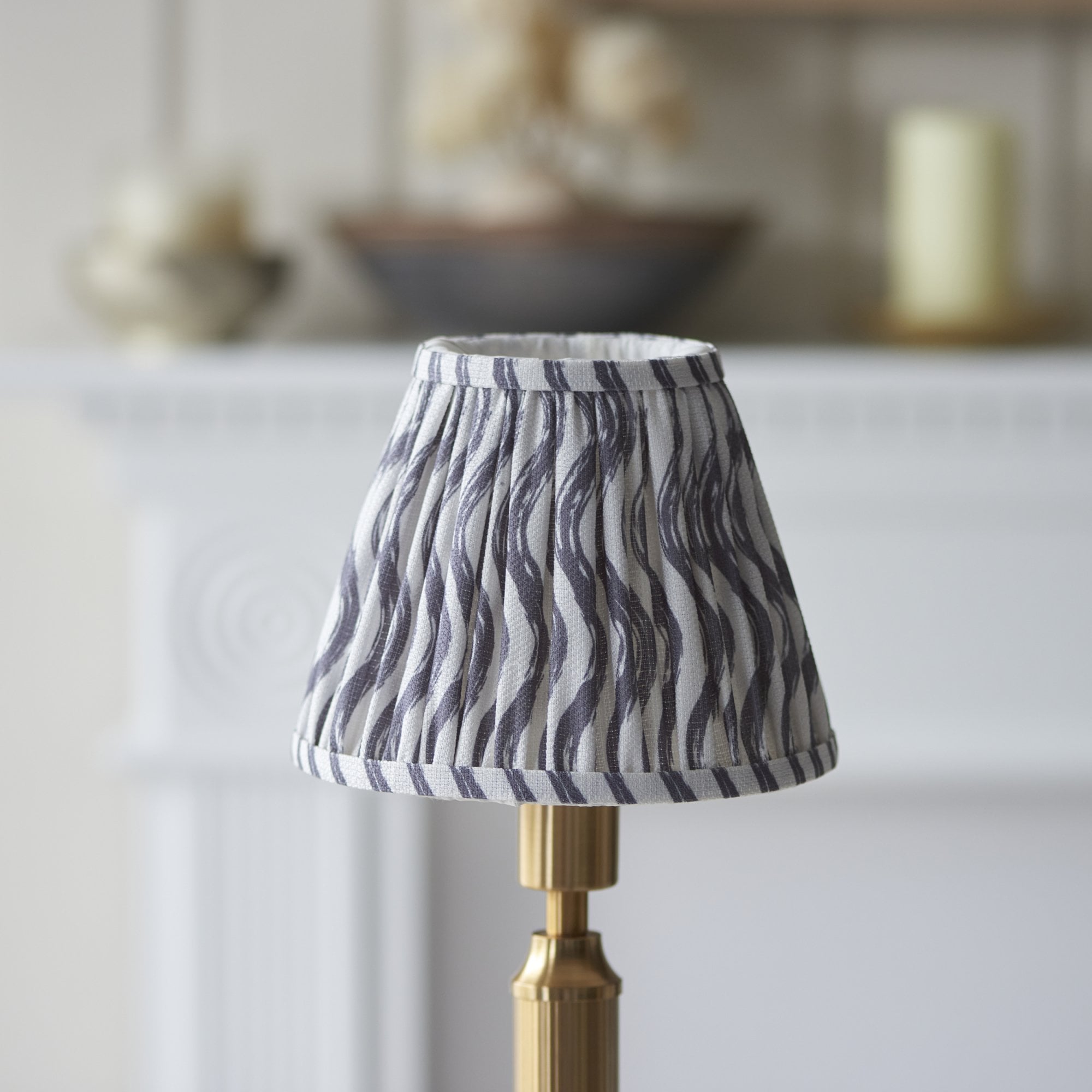 Endon Trobridge Rechargeable Table Lamp & Ripple 16cm Pearl Grey Shade