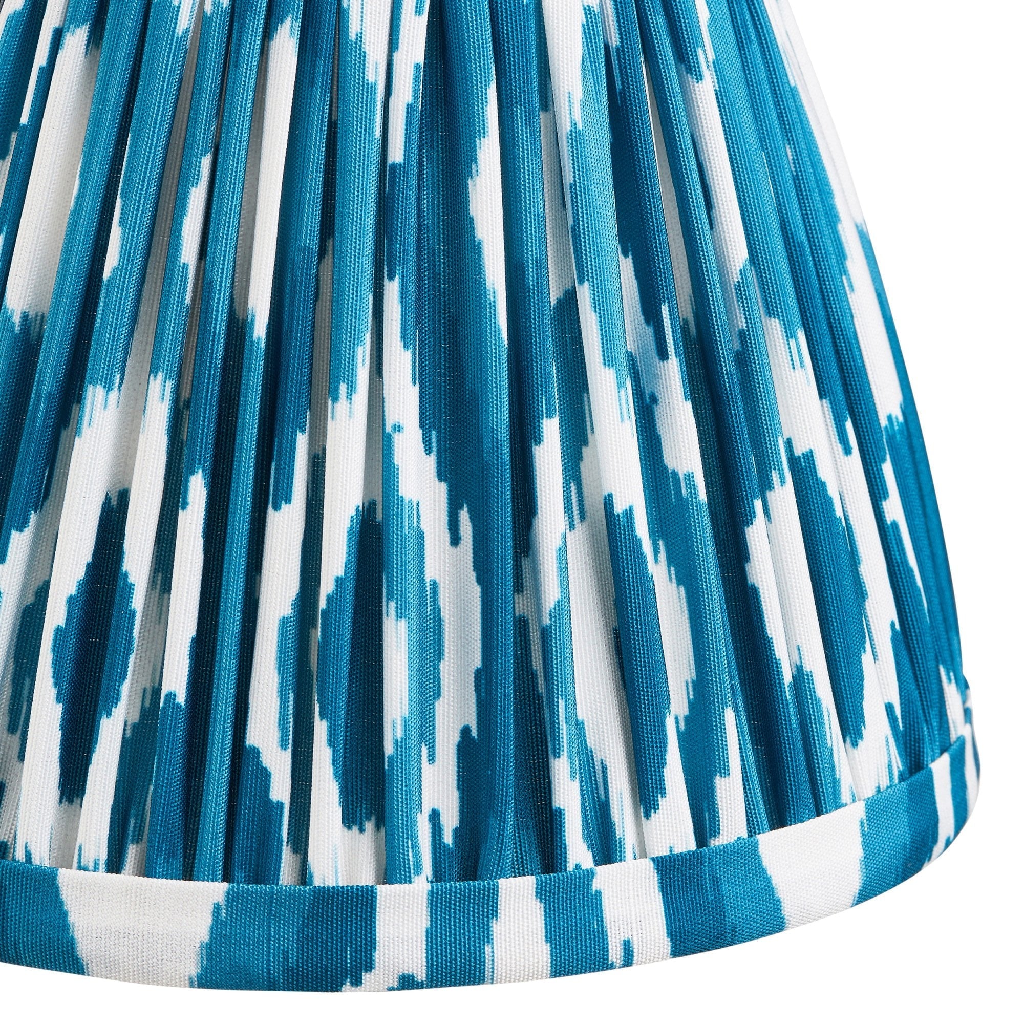 Endon Trobridge Rechargeable Table Lamp & Ikat 16cm Marlin Blue Shade