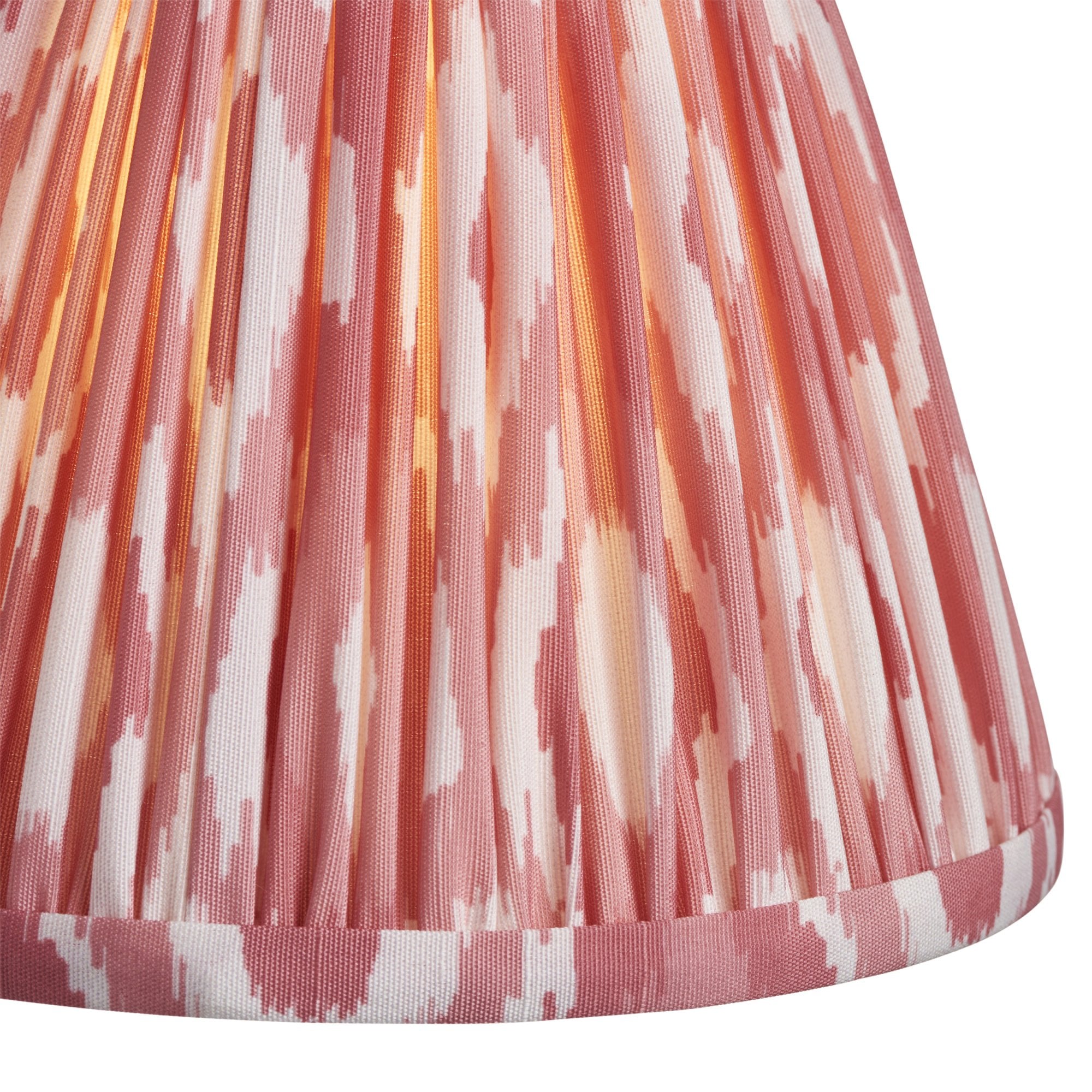 Endon Upton Rechargeable Table Lamp & Ikat 16cm Coral Pink Shade