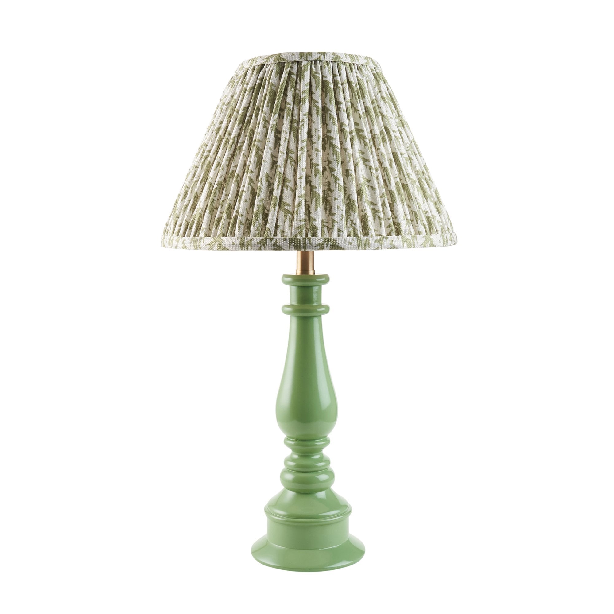 Endon Myrtle Gloss Cotswold Green Table Lamp & Leaf 30cm Herb Garden Green Shade