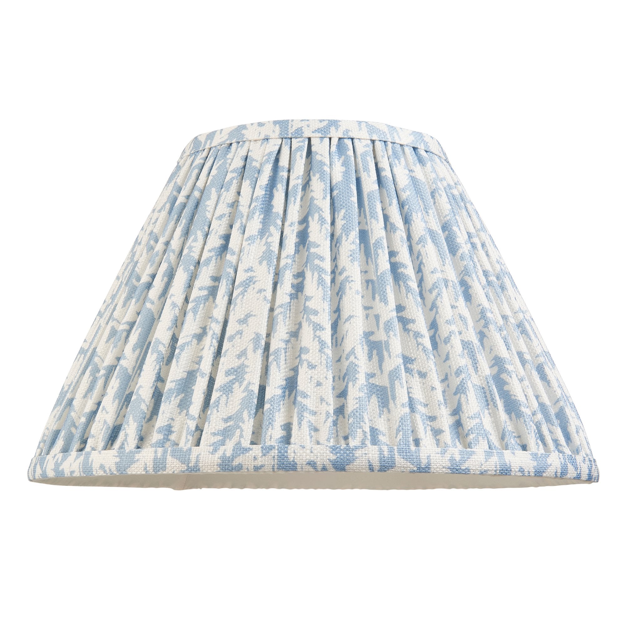 Endon Myrtle Table Gloss Almond White Lamp & Leaf 30cm Shell Bay Blue Shade