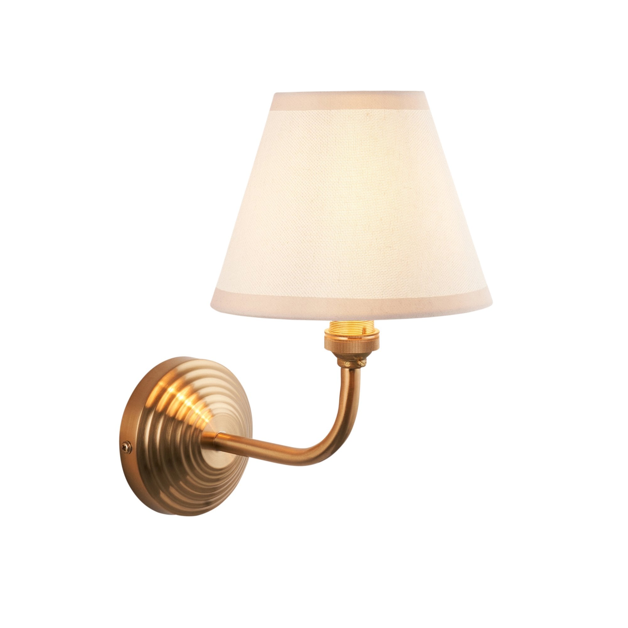 Endon Obelisk Arc Wall Light & Ivy 16cm Vintage White Shade