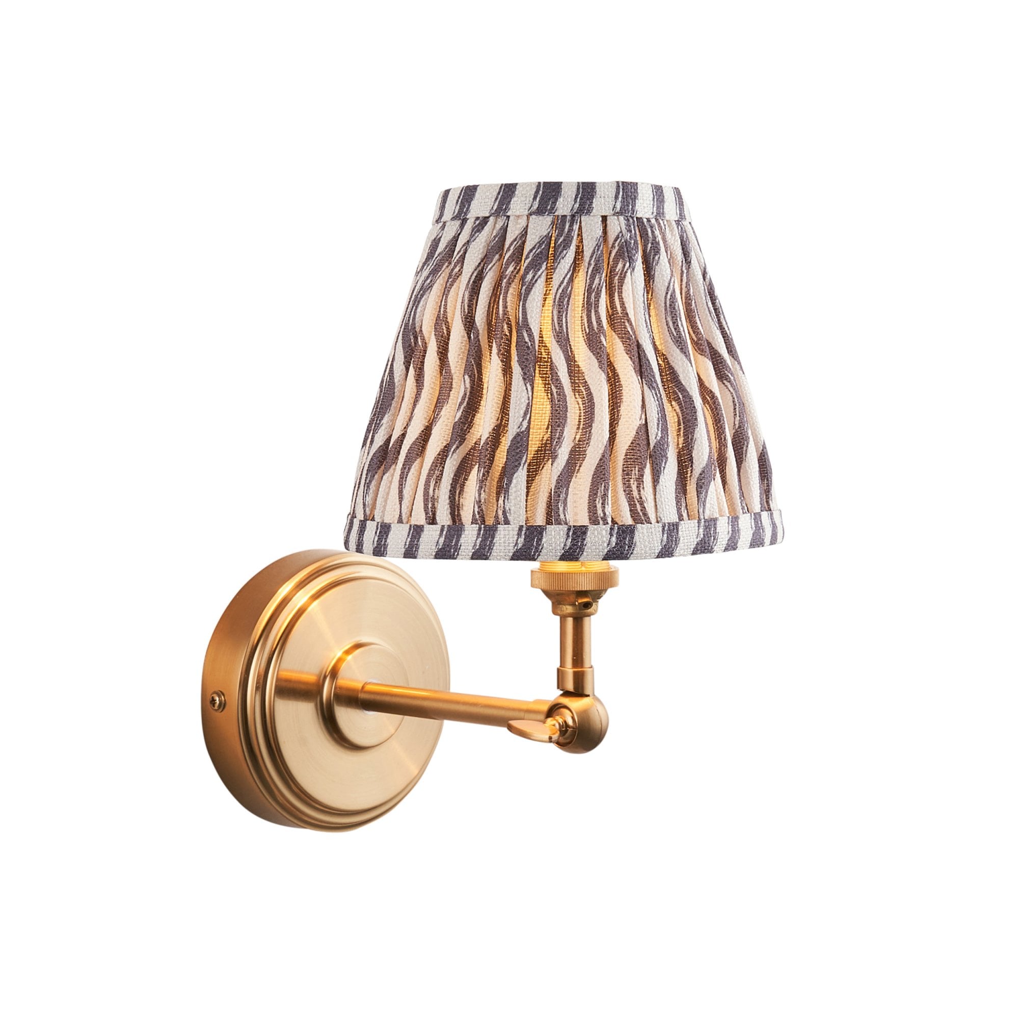 Endon Step Wing Wall Light & Ripple 16cm Pearl Grey Shade