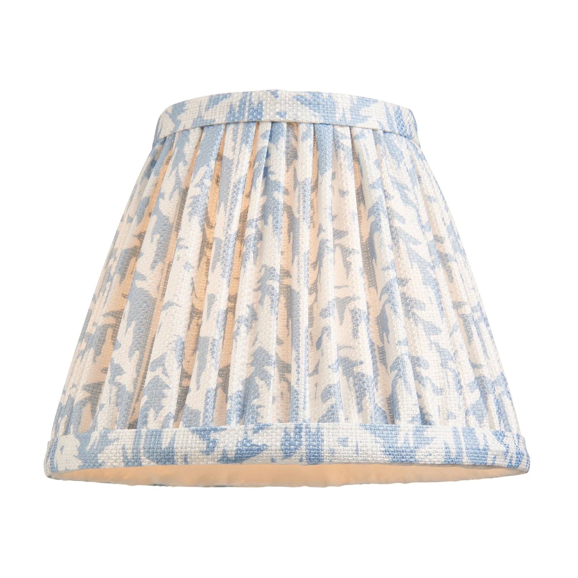 Endon Wood Arc Wall Light & Leaf 16cm Shell Bay Blue Shade