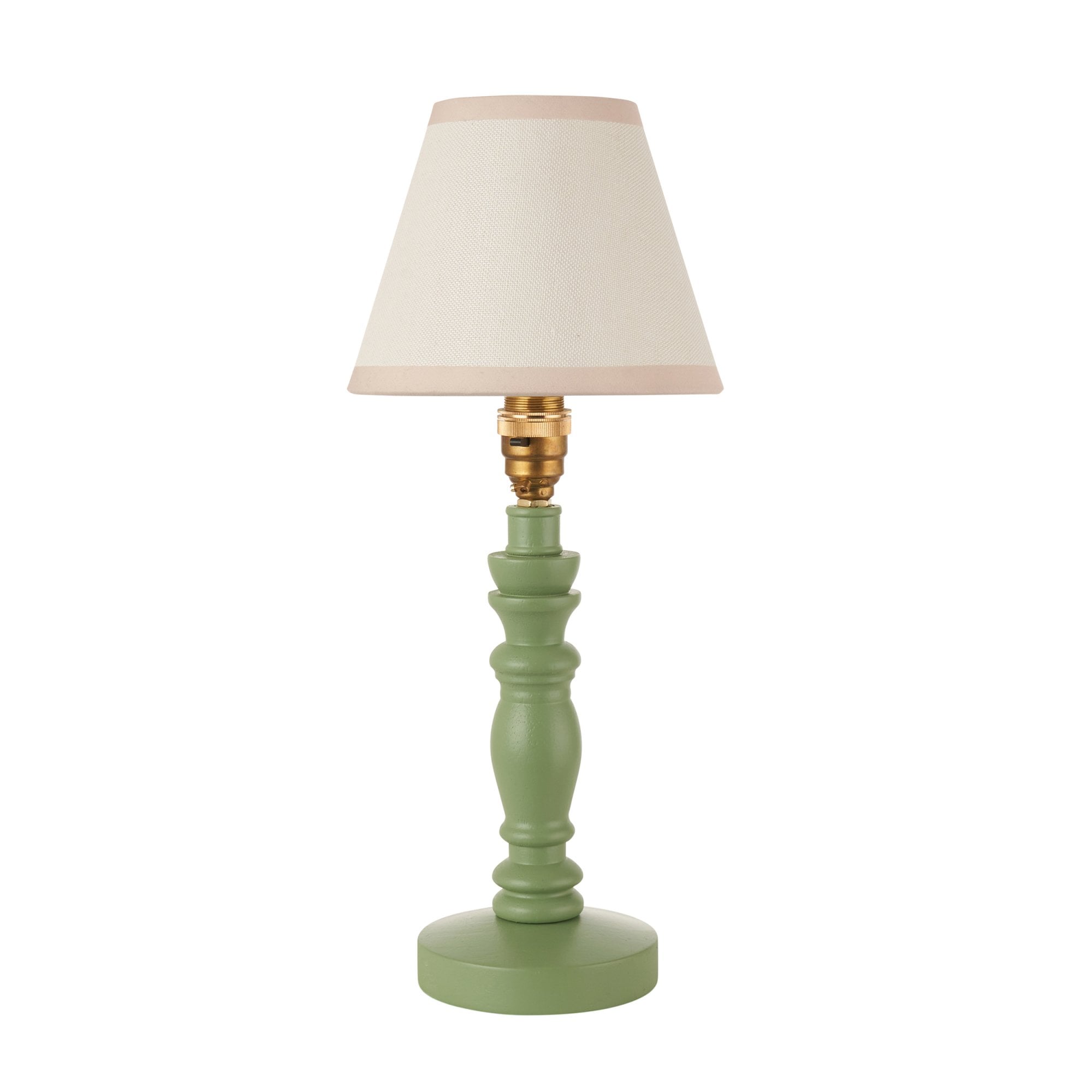 Endon Bibury Satin Cotswold Green Table Lamp & Ivy 16cm Vintage White Shade