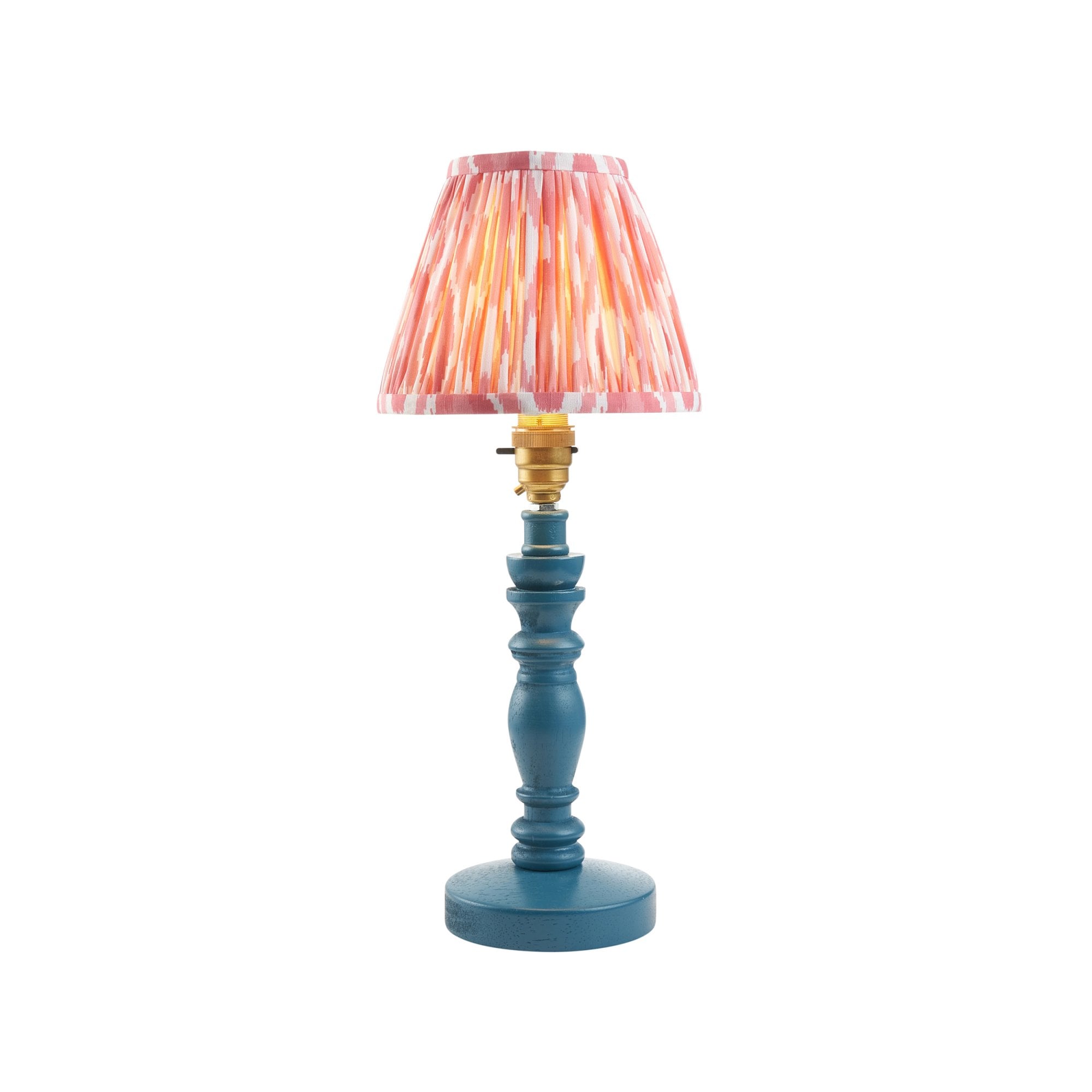 Endon Bibury Table Lamp & Ikat 16cm Coral Pink Shade