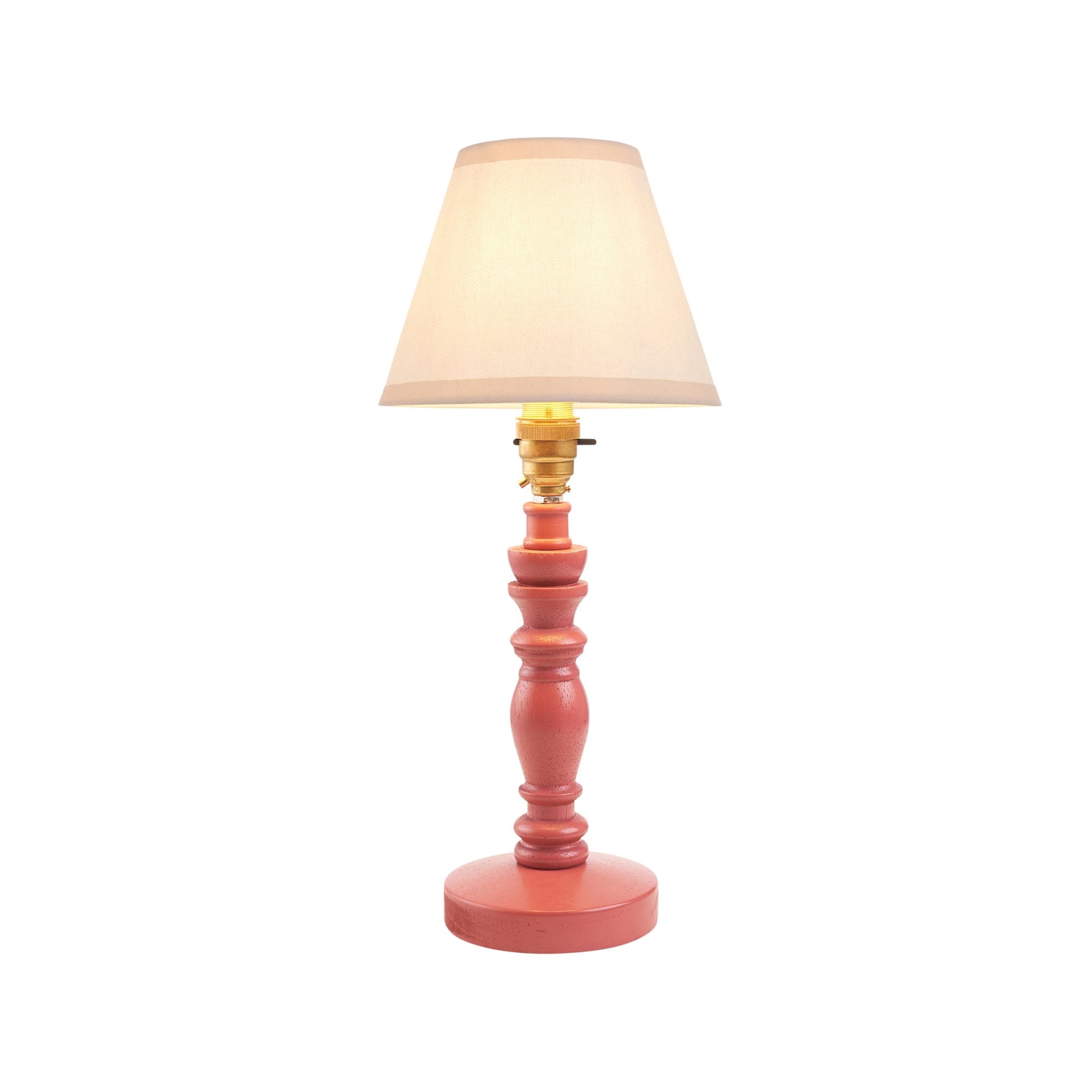 Endon Bibury Satin Pink Clay Table Lamp & Ivy 16cm Vintage White Shade