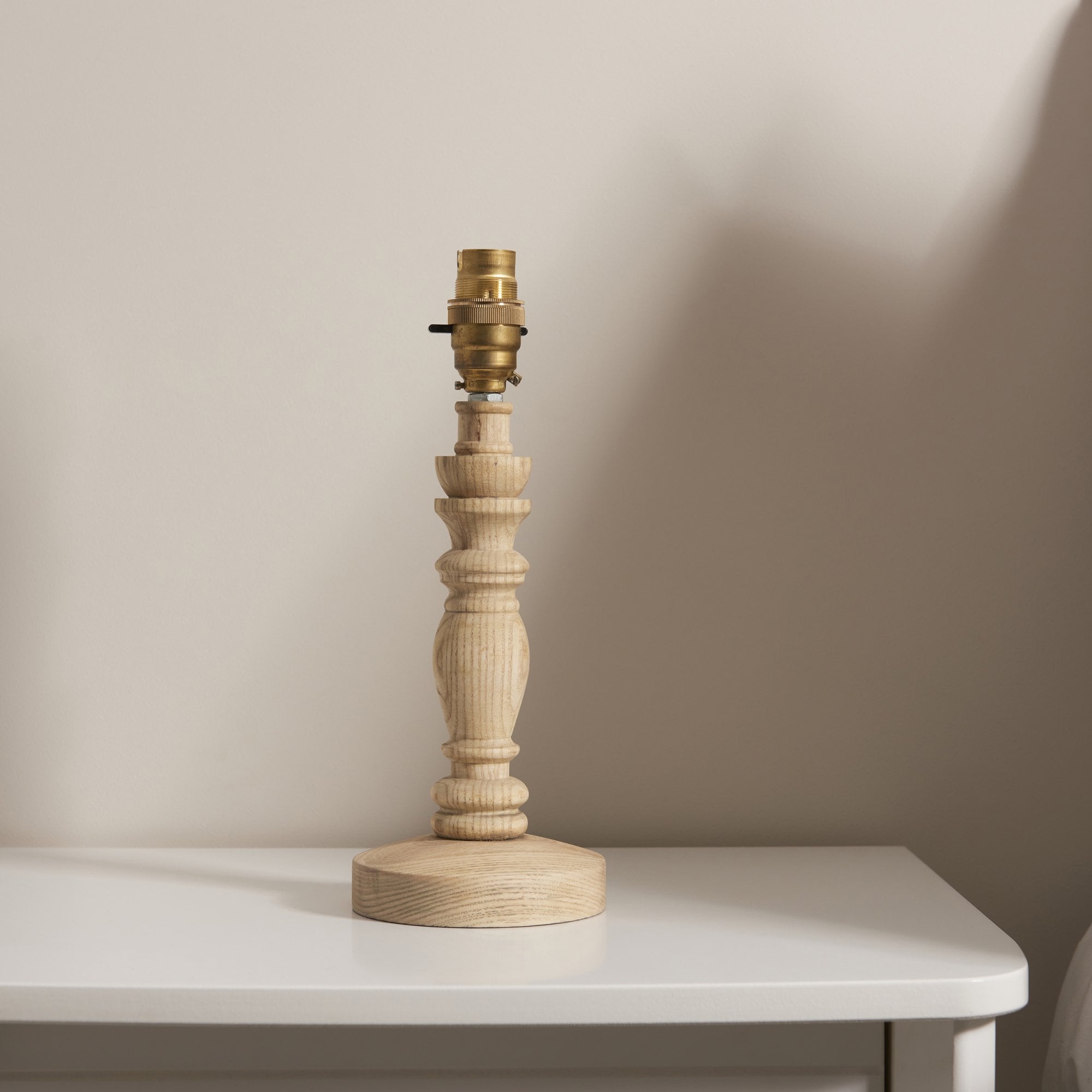 Endon Bibury Natural Ash Wood Table Lamp & Zigzag 16cm Apricot Orange Shade