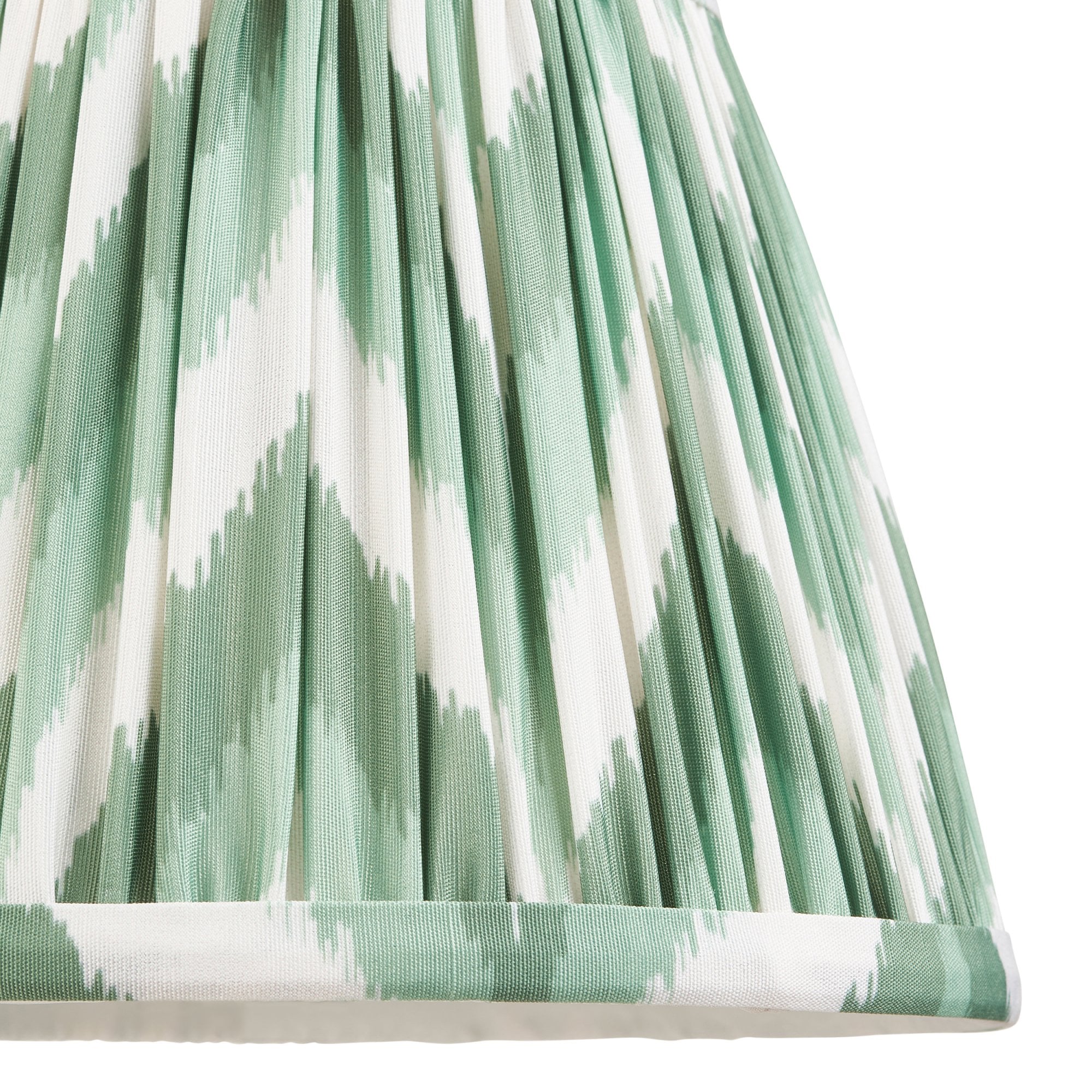 Endon Bibury Satin Cotswold Green Table Lamp & Zigzag 20cm Cotswold Green Shade