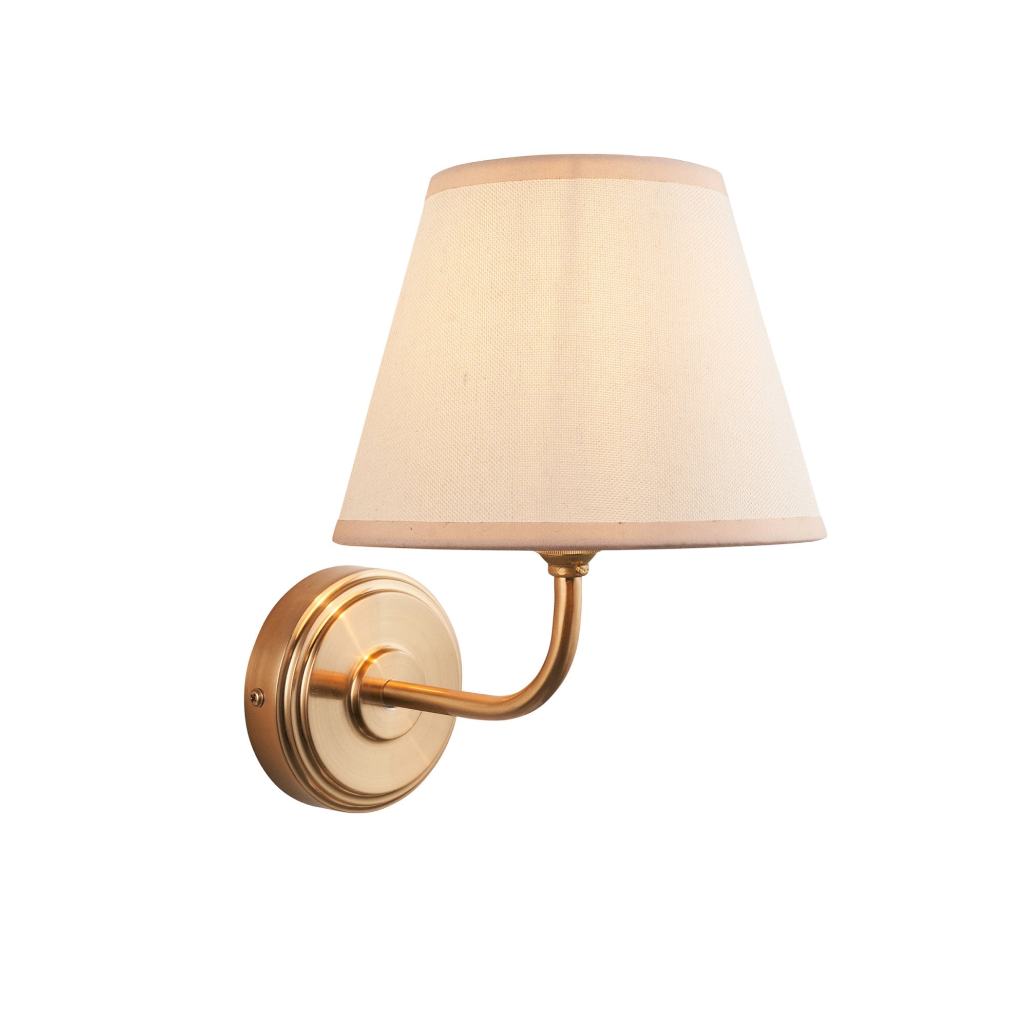 Endon Step Arc Wall Light & Ivy 20cm Vintage White Shade