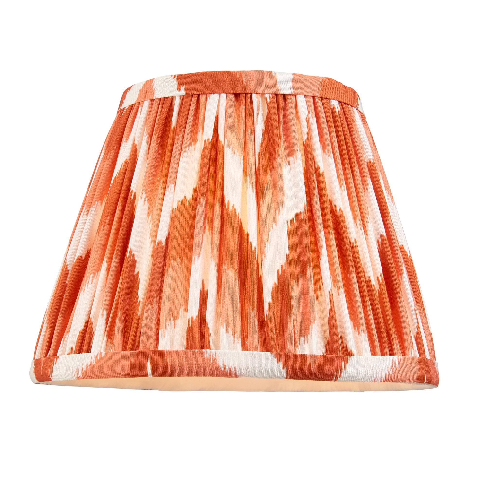 Endon Wood Arc Wall Light & Zigzag 20cm Apricot Orange Shade