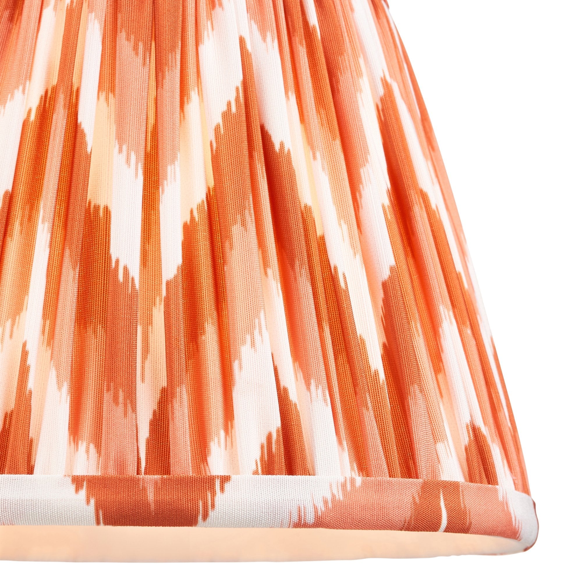 Endon Wood T Bar Wall Light & Zigzag 20cm Apricot Orange Shade