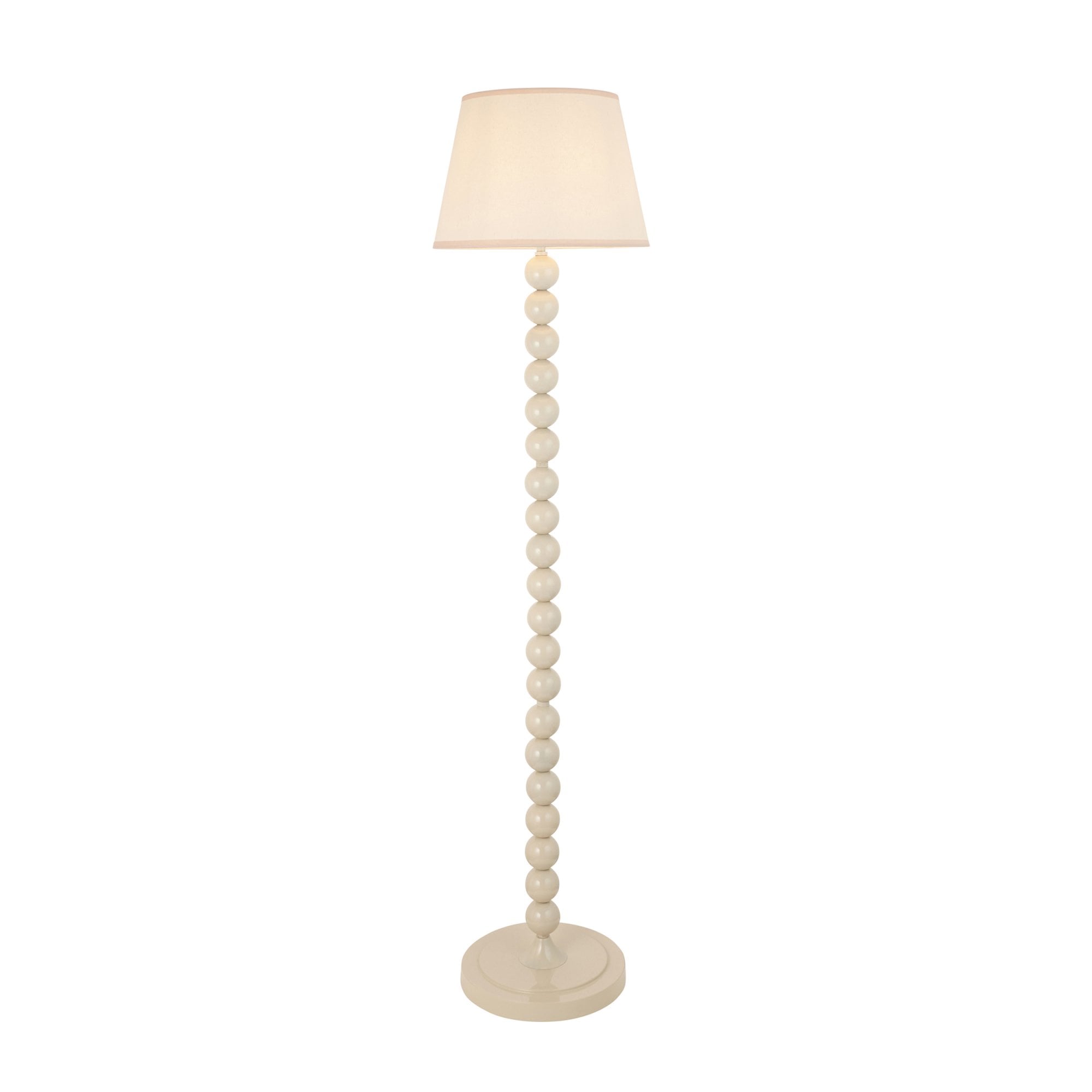 Endon Higgledy Gloss Almond White Floor Lamp & Ivy 35cm Vintage White Shade