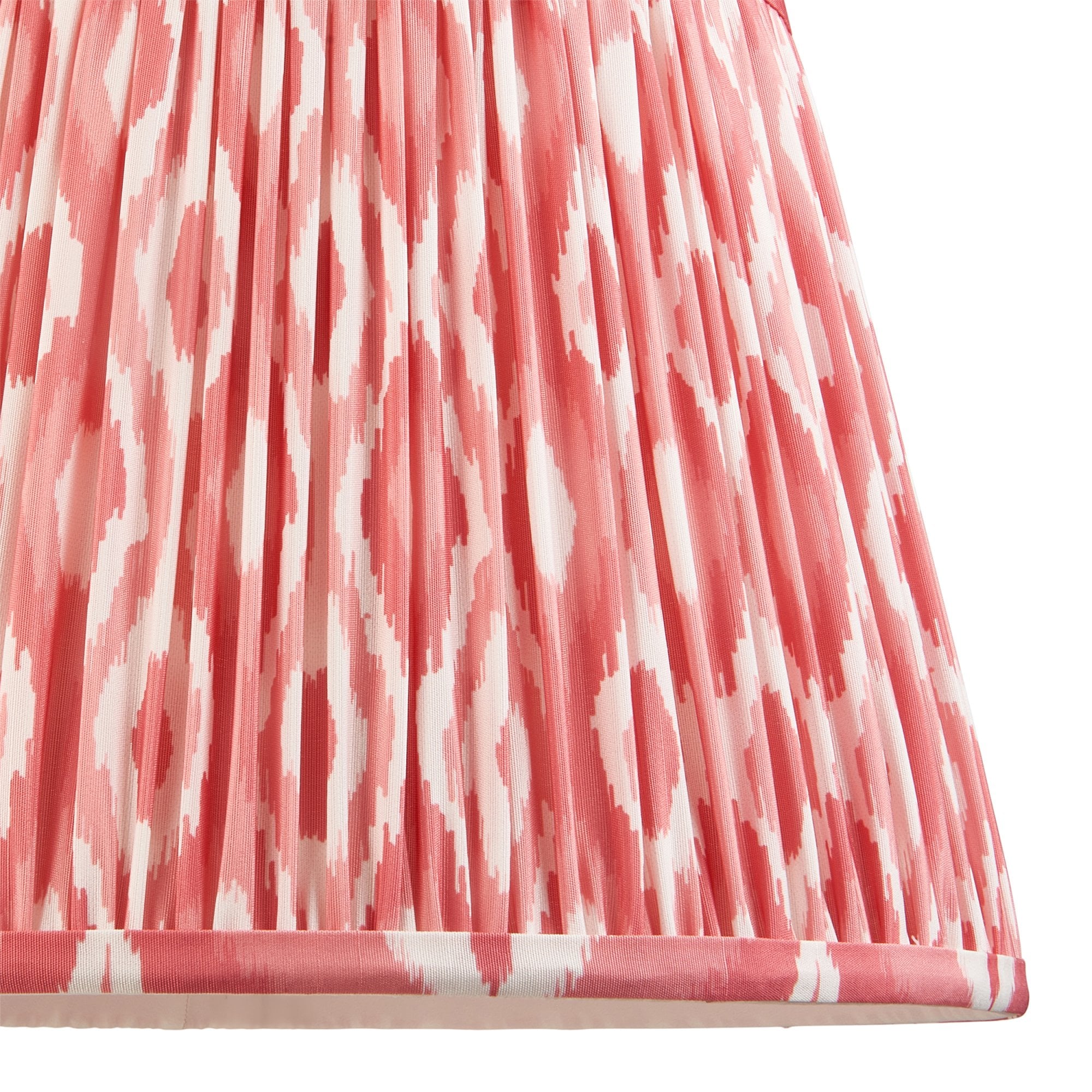 Endon Higgledy Gloss Cotswold Green Floor Lamp & Ikat 35cm Coral Pink Shade