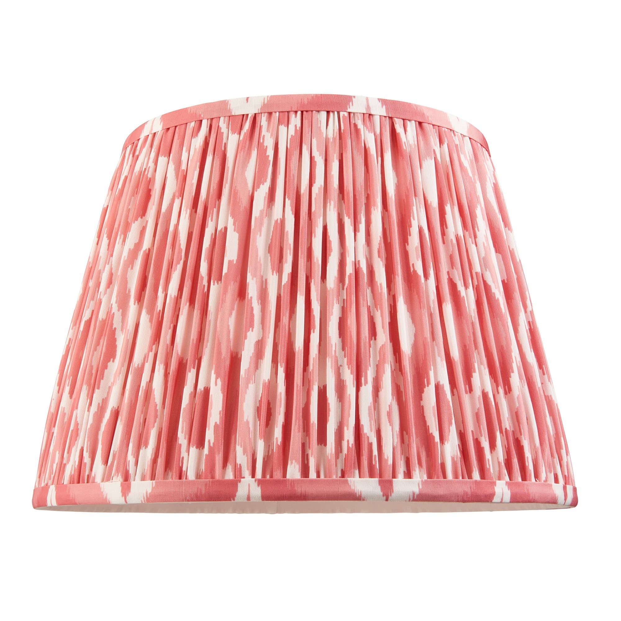 Endon Higgledy Gloss Cotswold Green Floor Lamp & Ikat 35cm Coral Pink Shade
