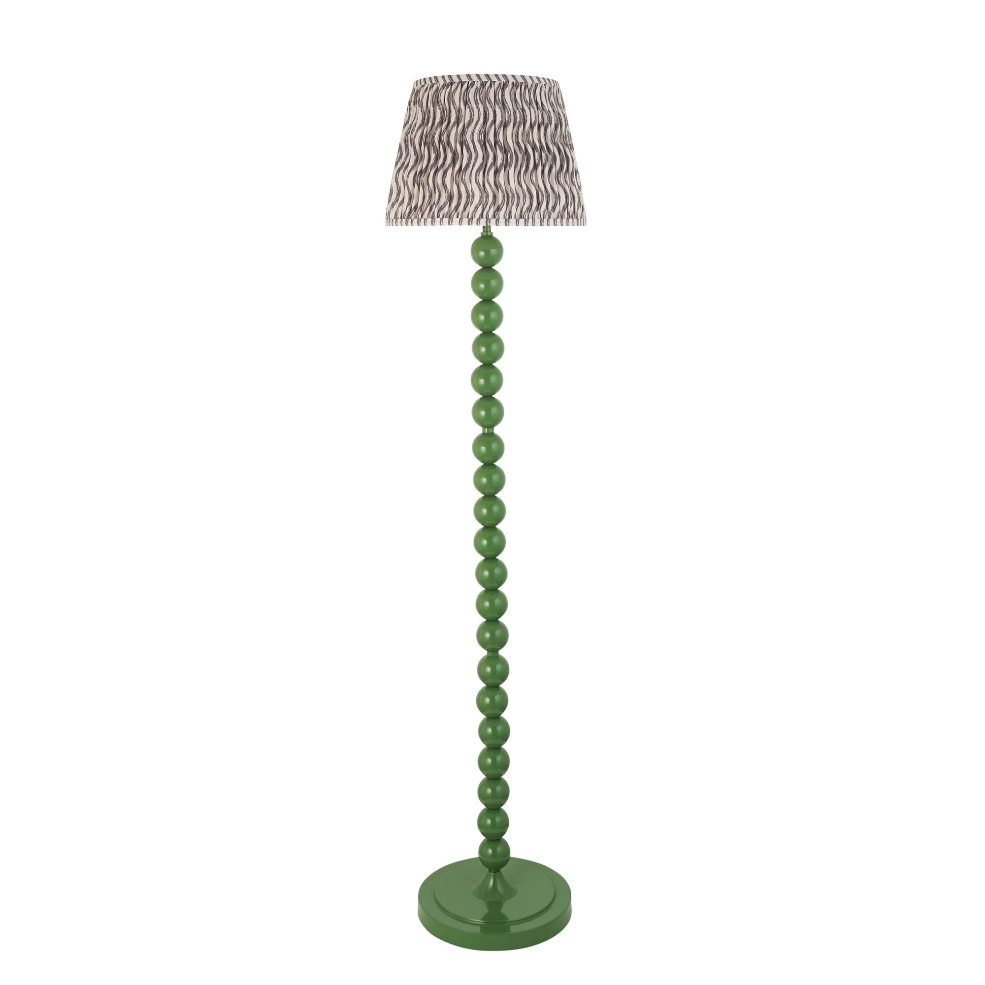 Endon Higgledy Gloss Cotswold Green Floor Lamp & Ripple 35cm Pearl Grey Shade