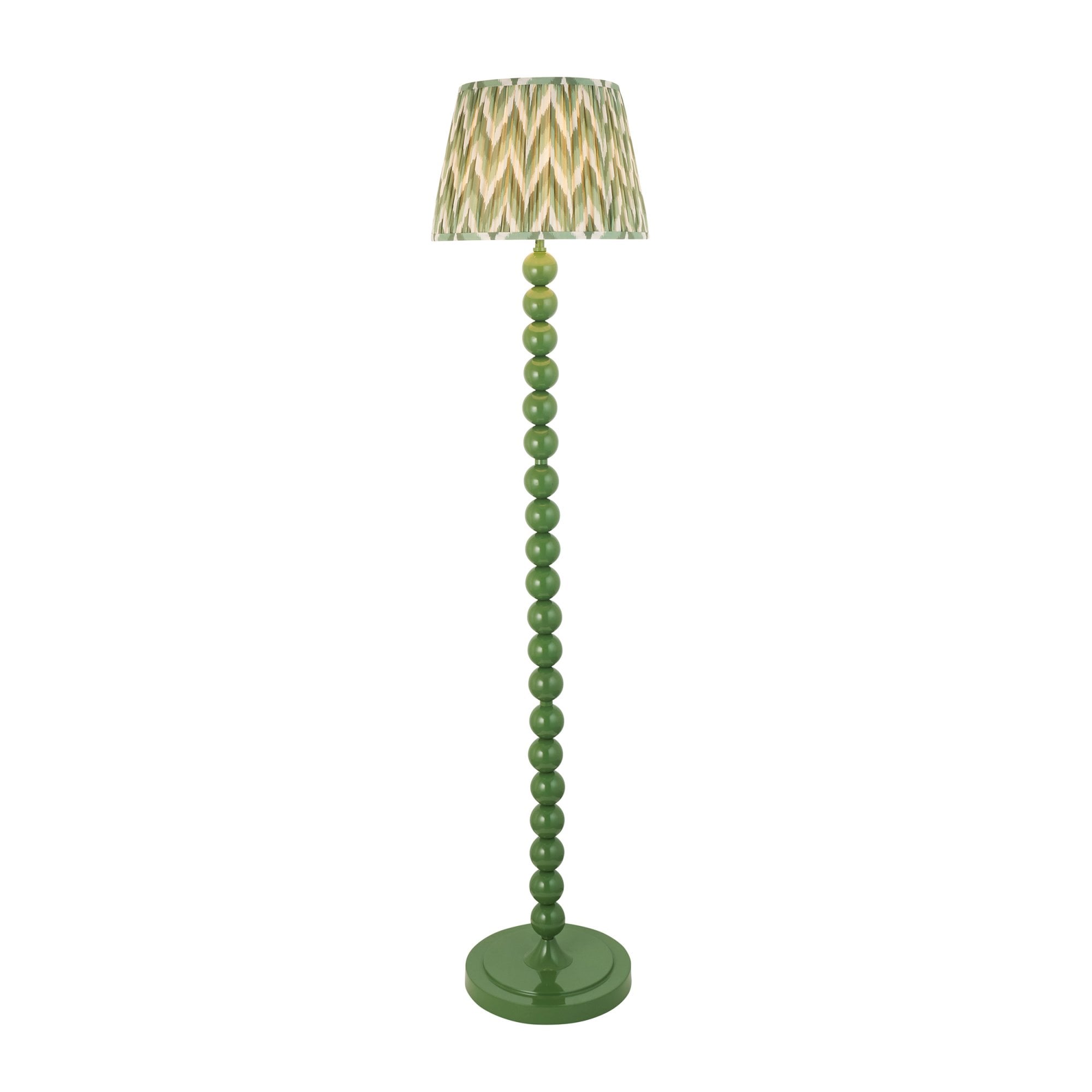 Endon Higgledy Gloss Cotswold Green Floor Lamp & Zigzag 35cm Cotswold Green Shade