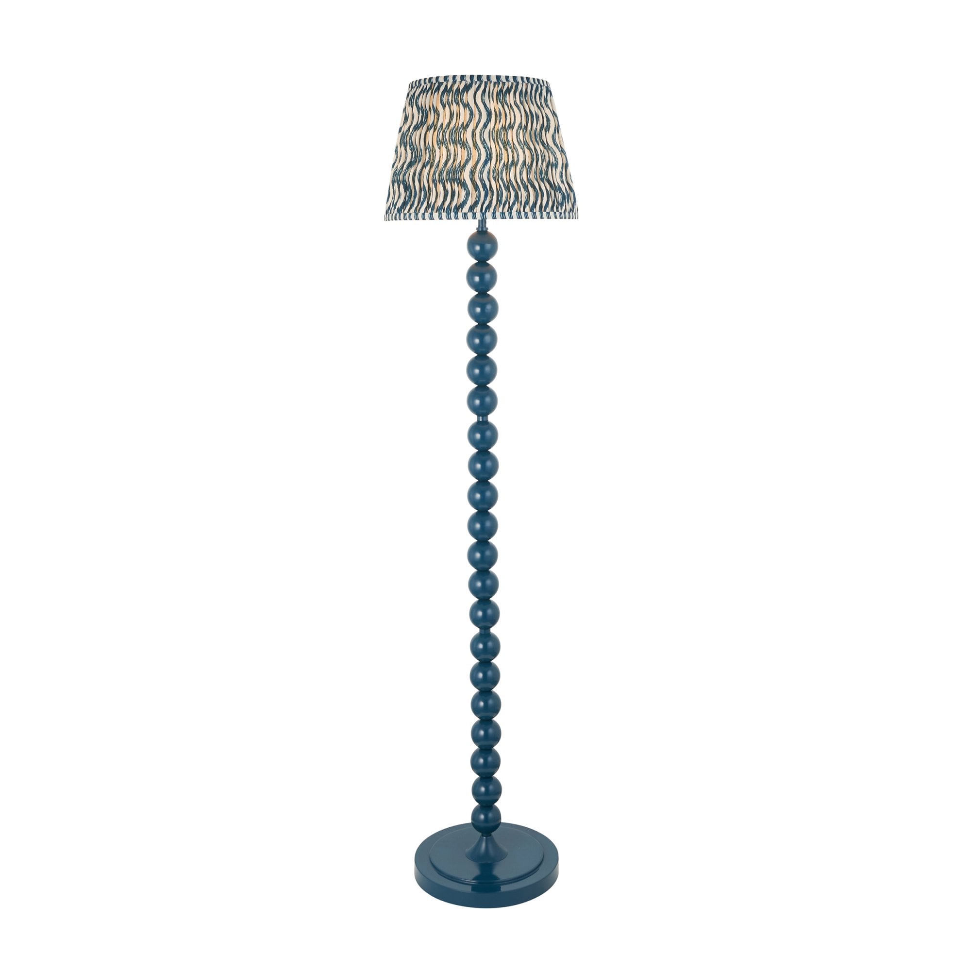 Endon Higgledy Gloss Marlin Blue Floor Lamp & Ripple 35cm Marlin Blue Shade