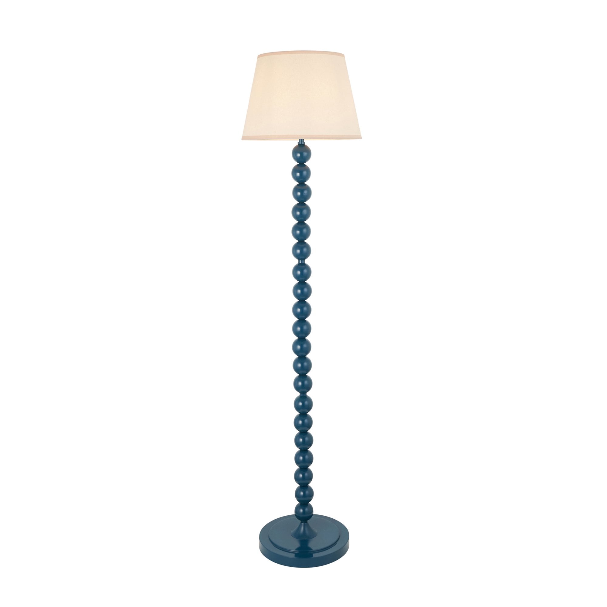 Endon Higgledy Gloss Marlin Blue Floor Lamp & Ivy 35cm Vintage White Shade